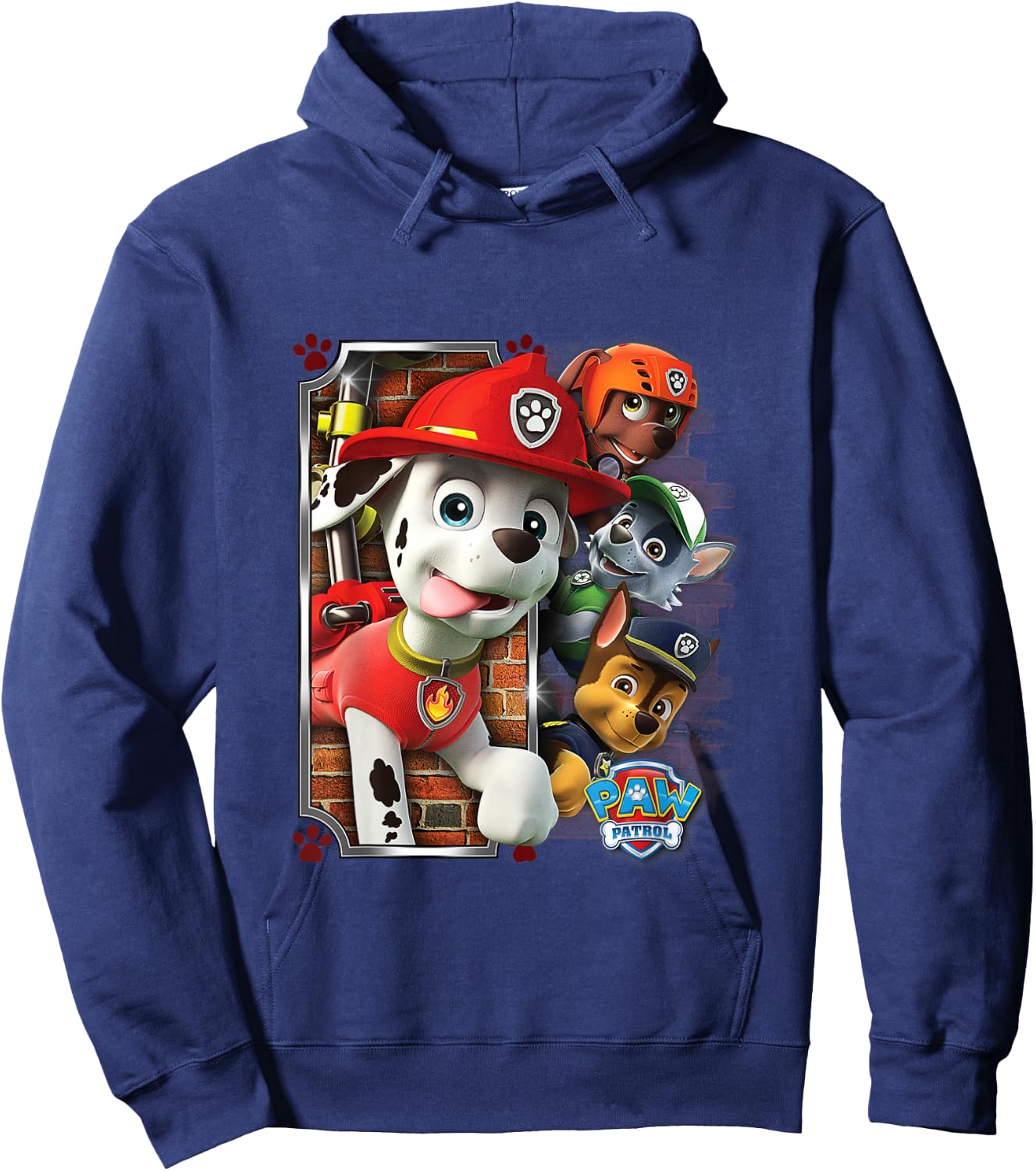 PAW Patrol Firedog Marshall with Group Hoodie - Hoodie | Navy
