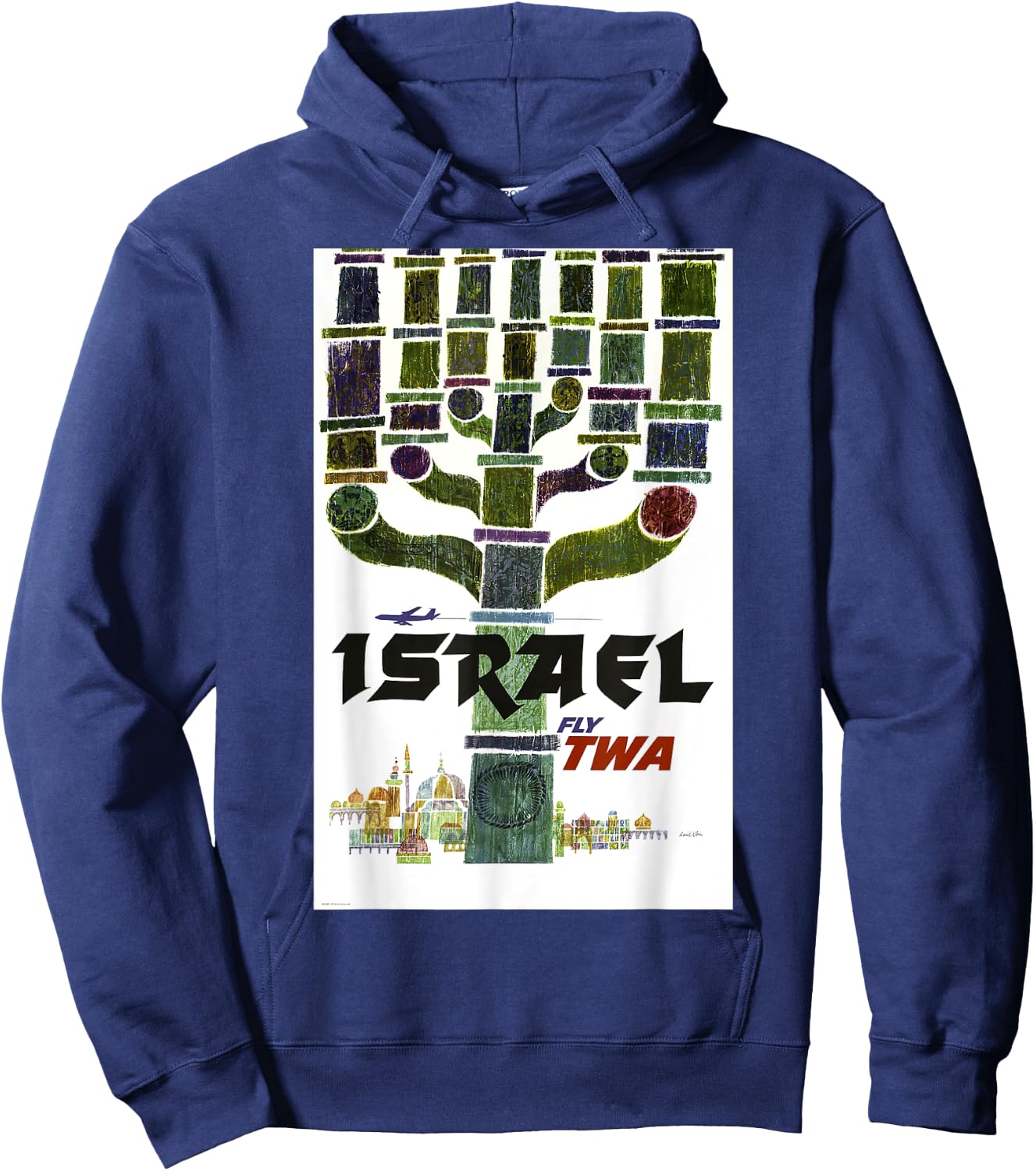 Fly TWA Israel Middle East Retro Vintage Hoodie - Hoodie | Navy