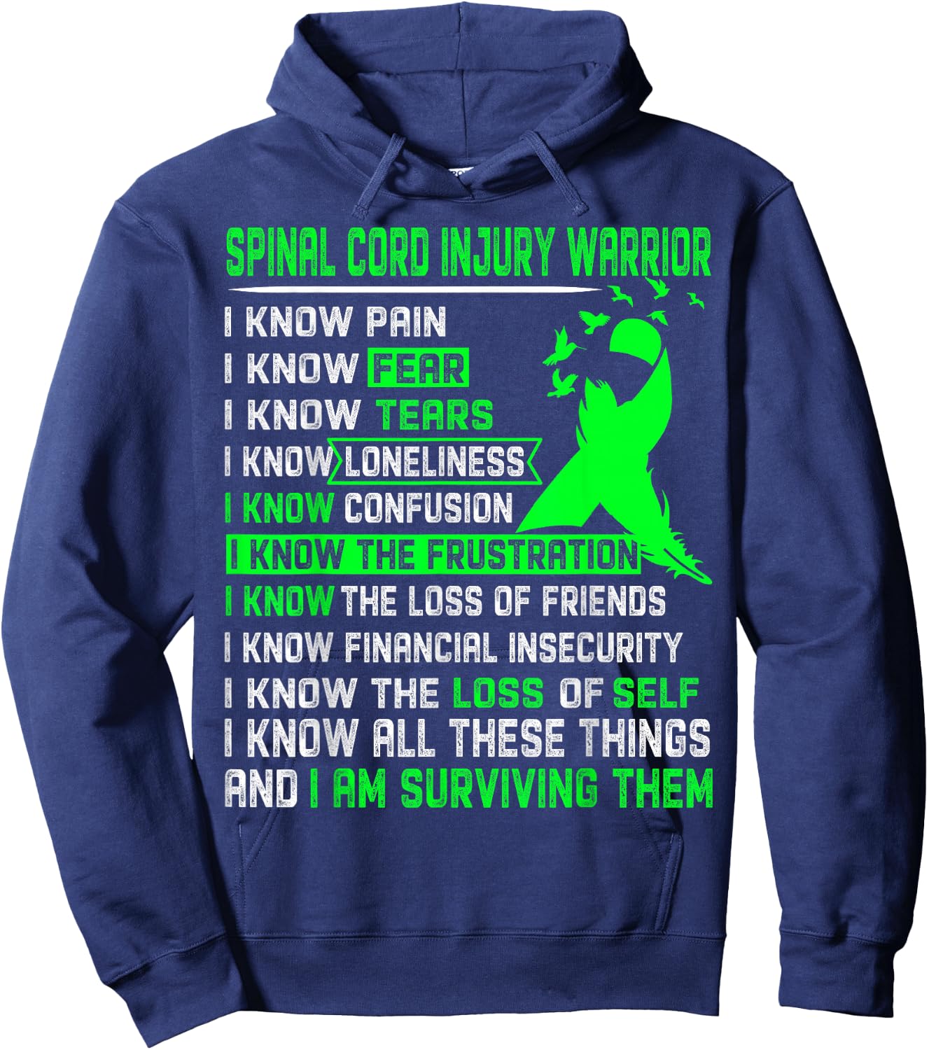 Spinal Cord Injury Warrior Men Hoodie - Hoodie | Navy