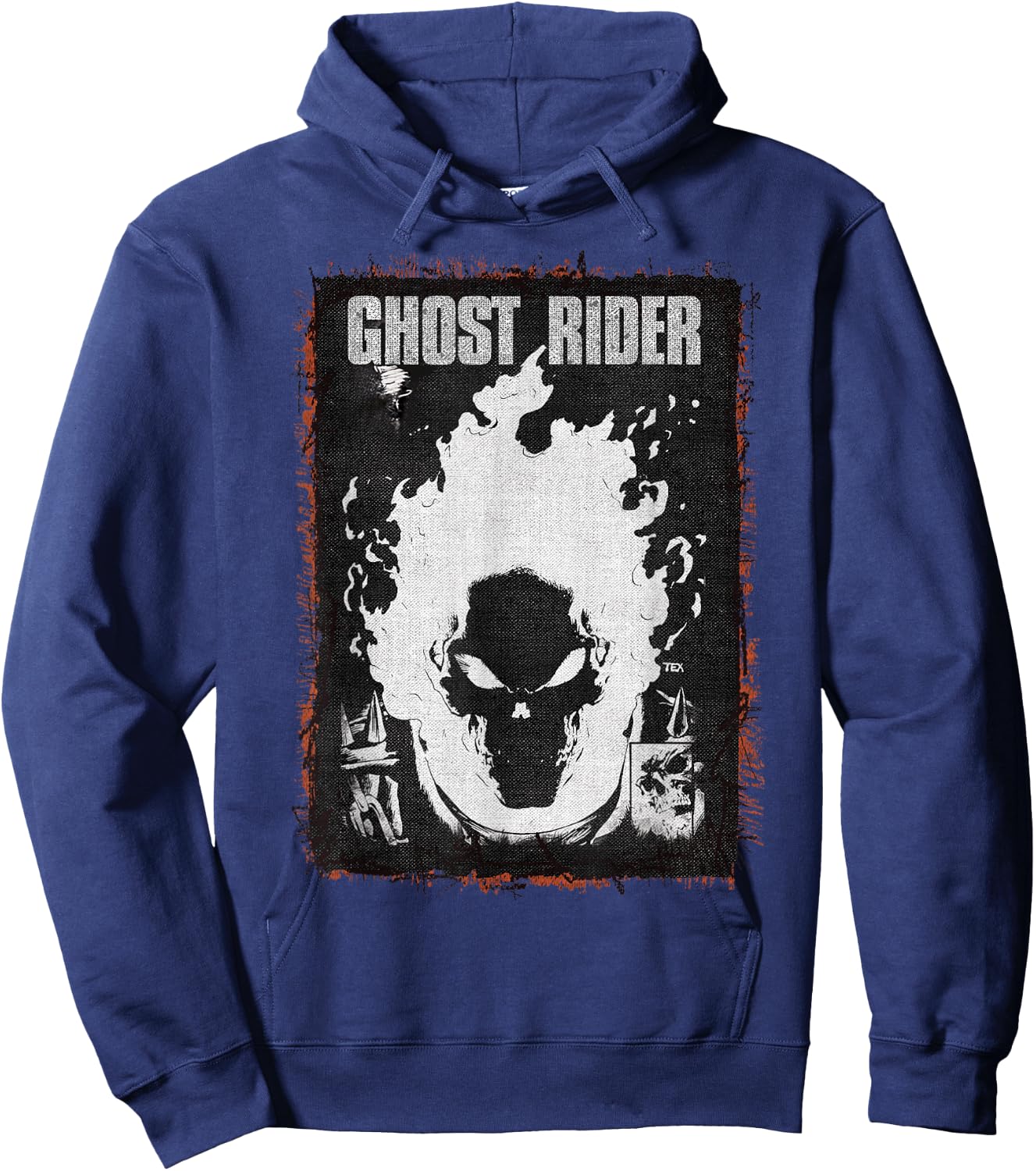 Marvel Ghost Rider Dark Distressed Poster Hoodie - Hoodie | Navy