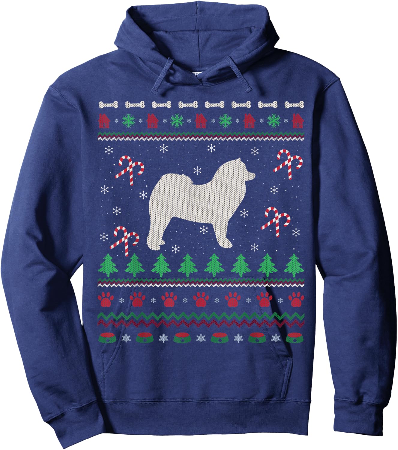 Samoyed Xmas Gift Ugly Samoyed Christmas Hoodie - Hoodie | Navy