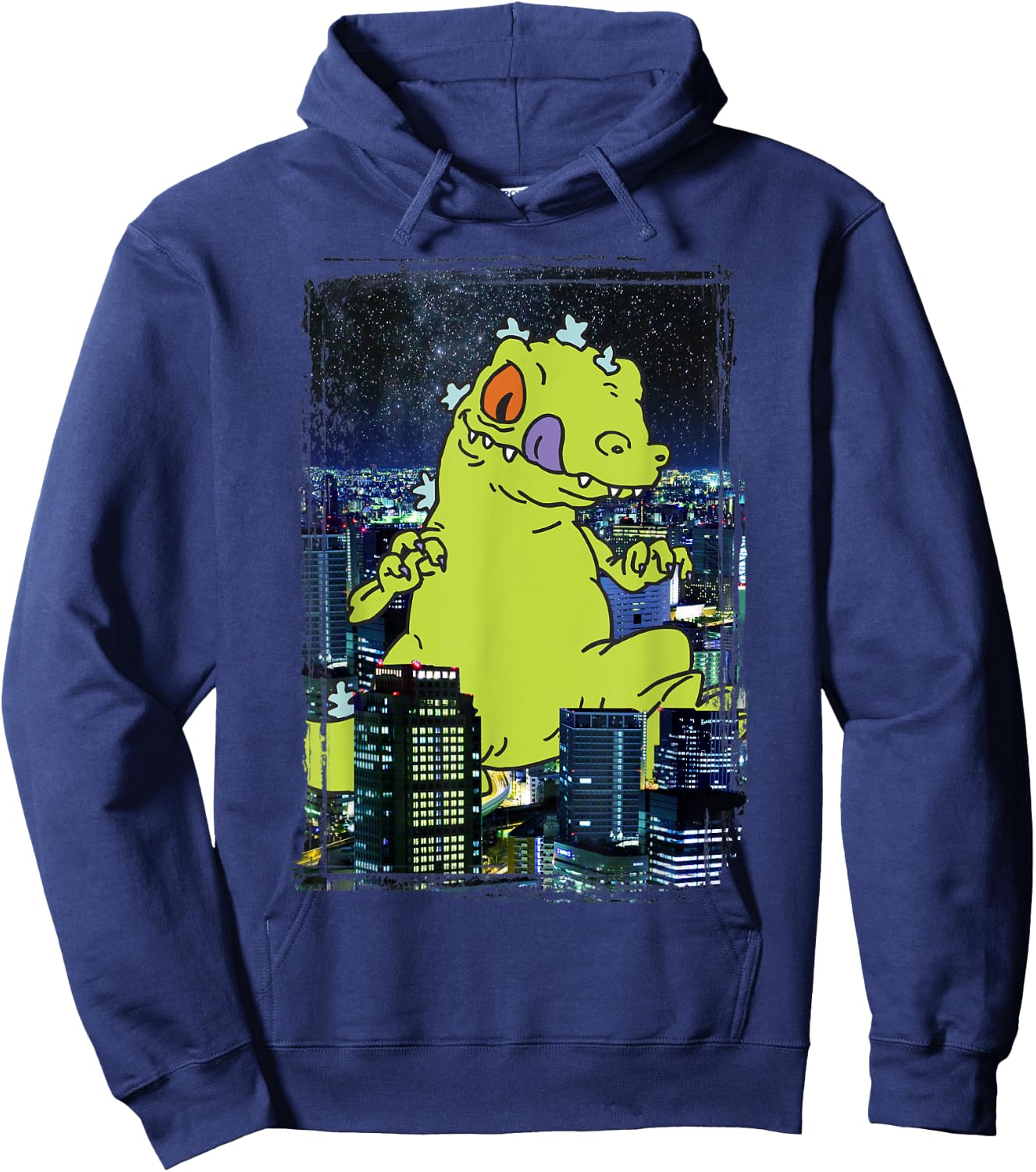 Rugrats Reptar In The City Photoreal Graphic Hoodie - Hoodie | Navy