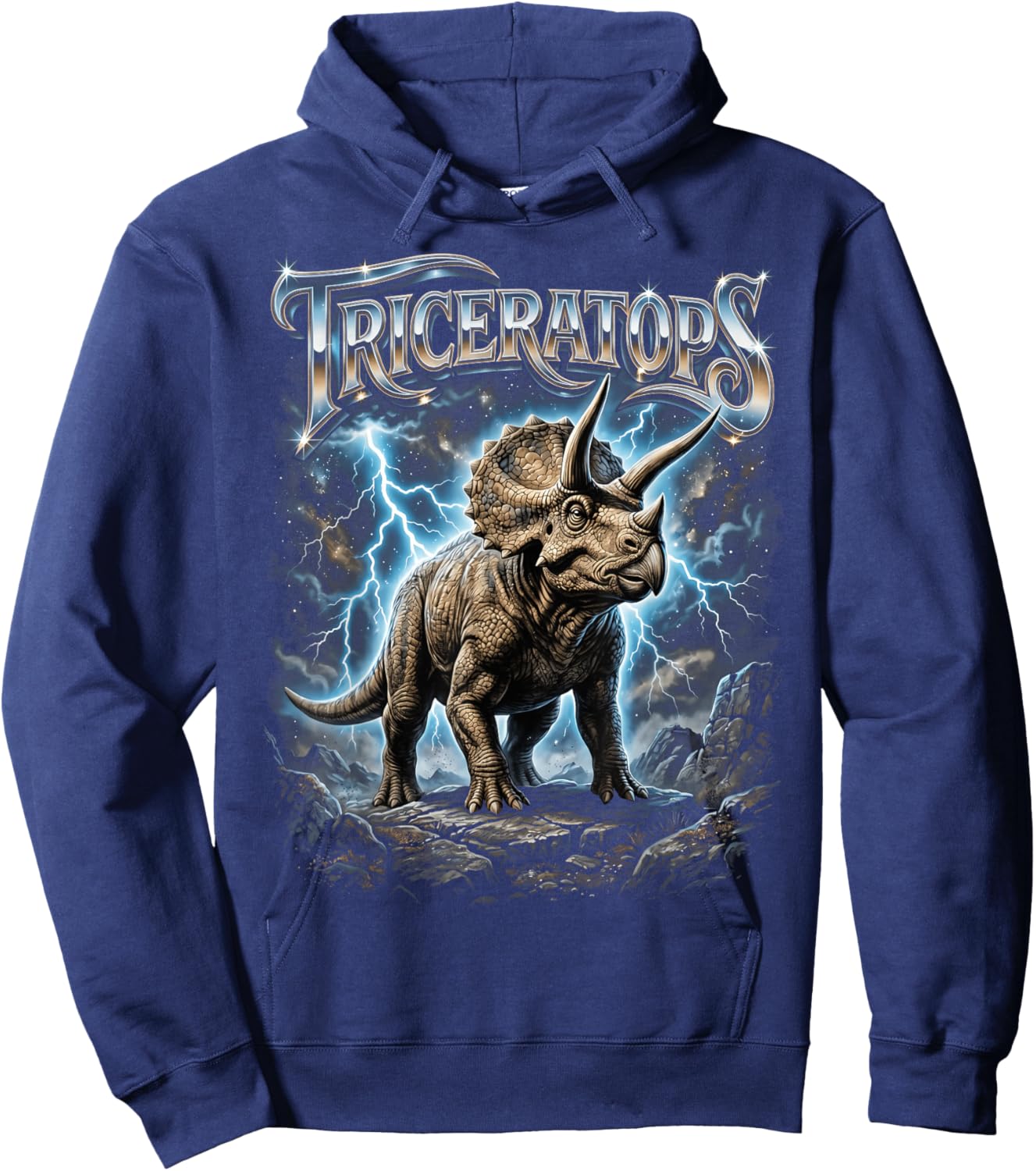 Triceratops Bootleg Vintage Hoodie - Hoodie | Navy