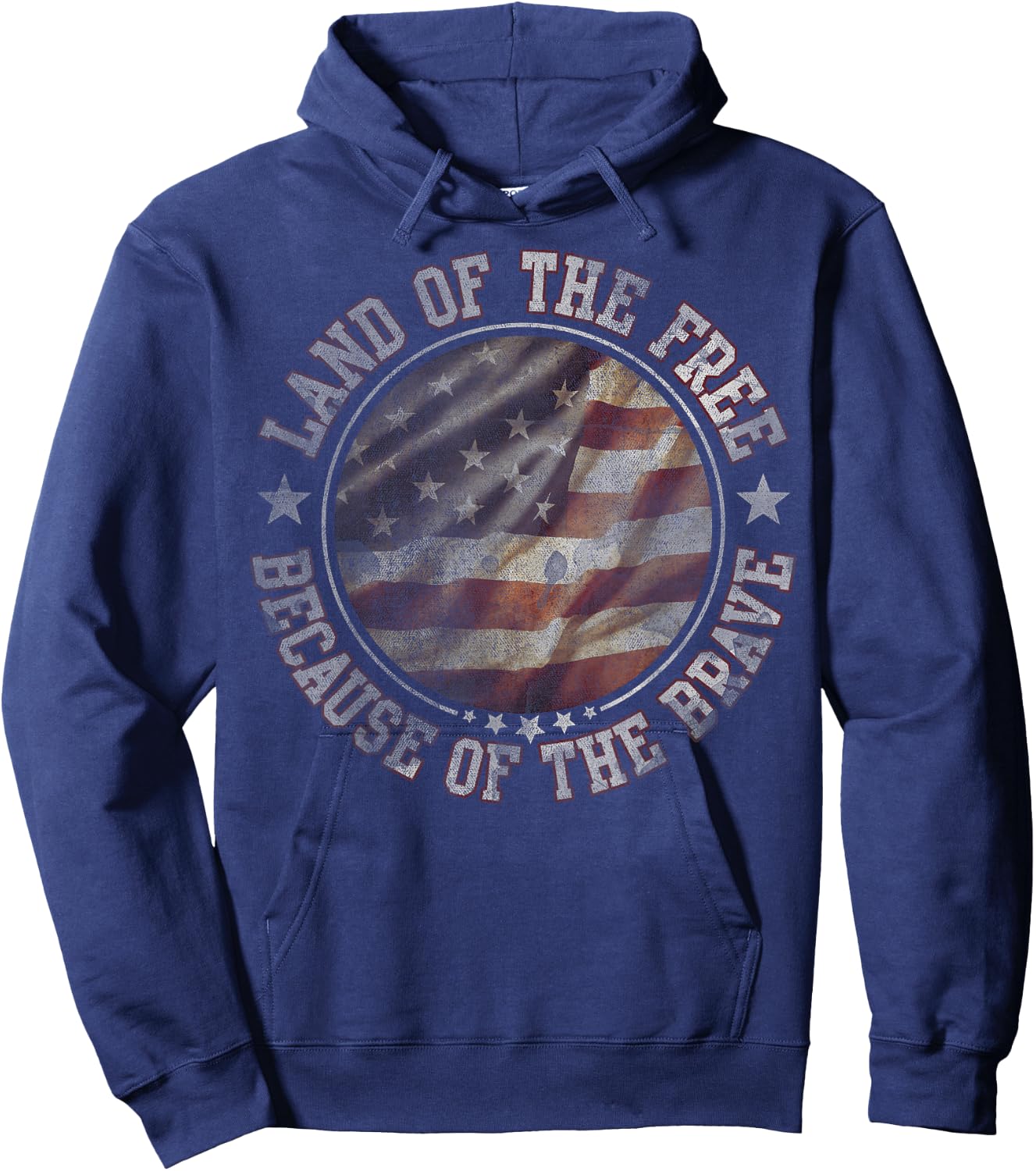 Land Of The Free Because Of The Brave USA Hoodie - Hoodie | Navy