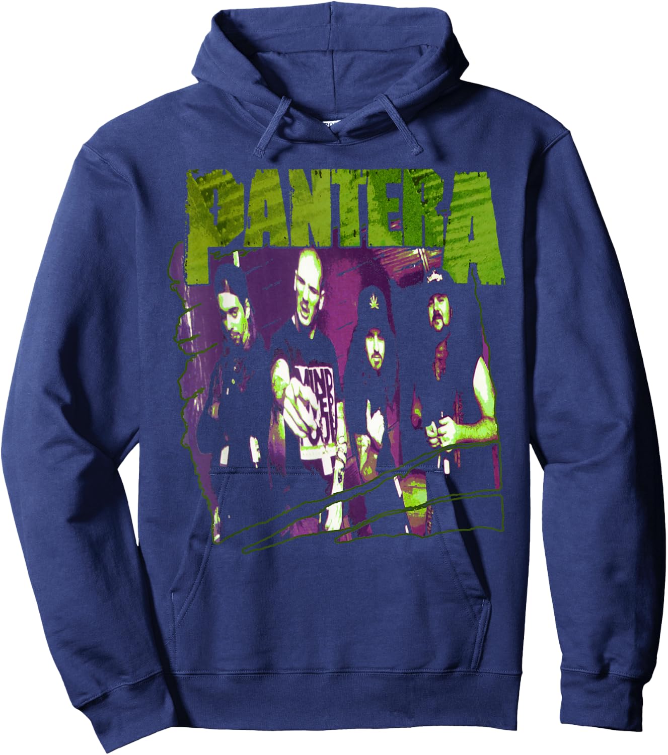 Pantera Official Vintage Group Sketch Hoodie - Hoodie | Navy