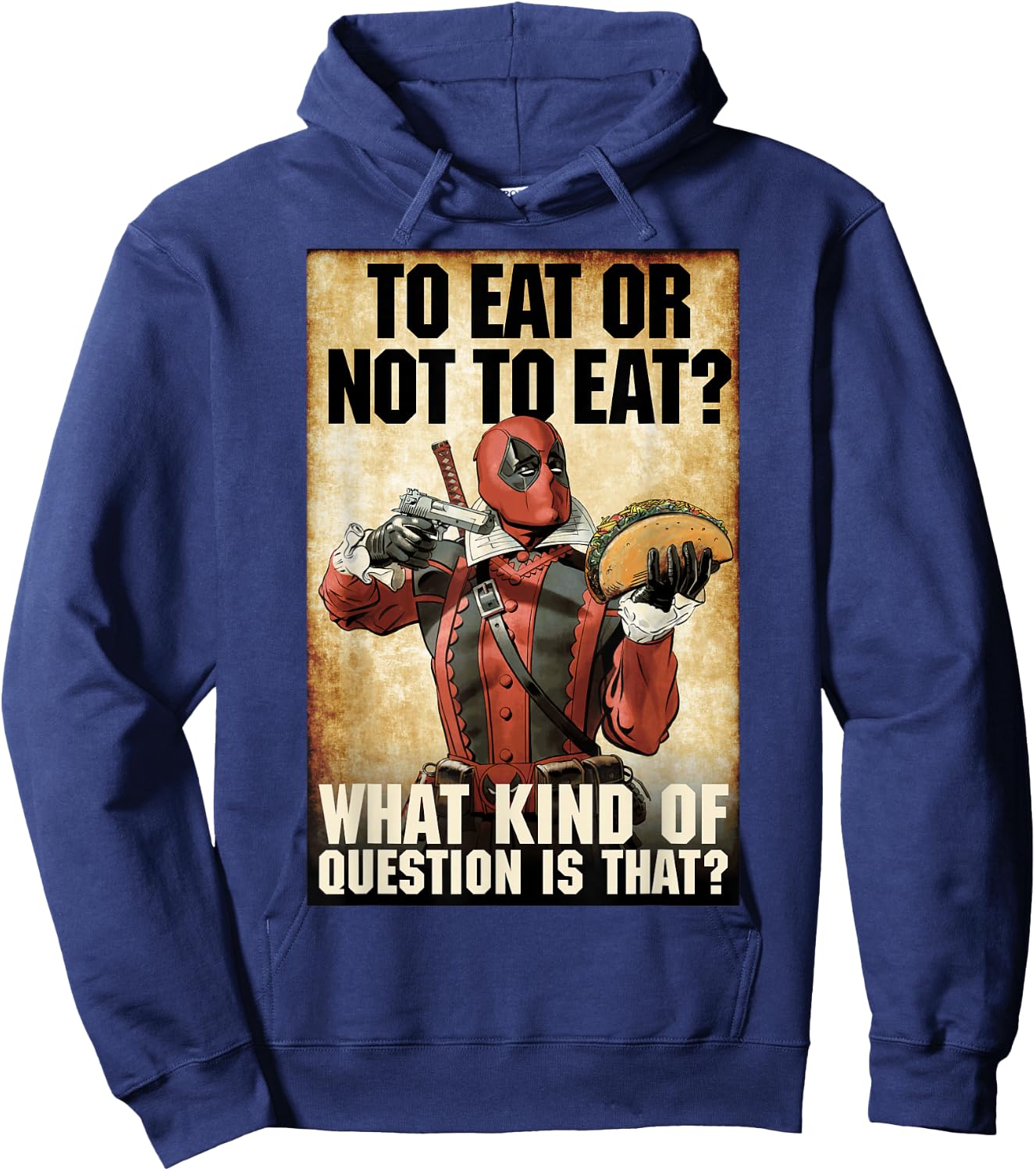 Marvel Deadpool to Eat Or Not to Eat Graphic Hoodie - Hoodie | Navy