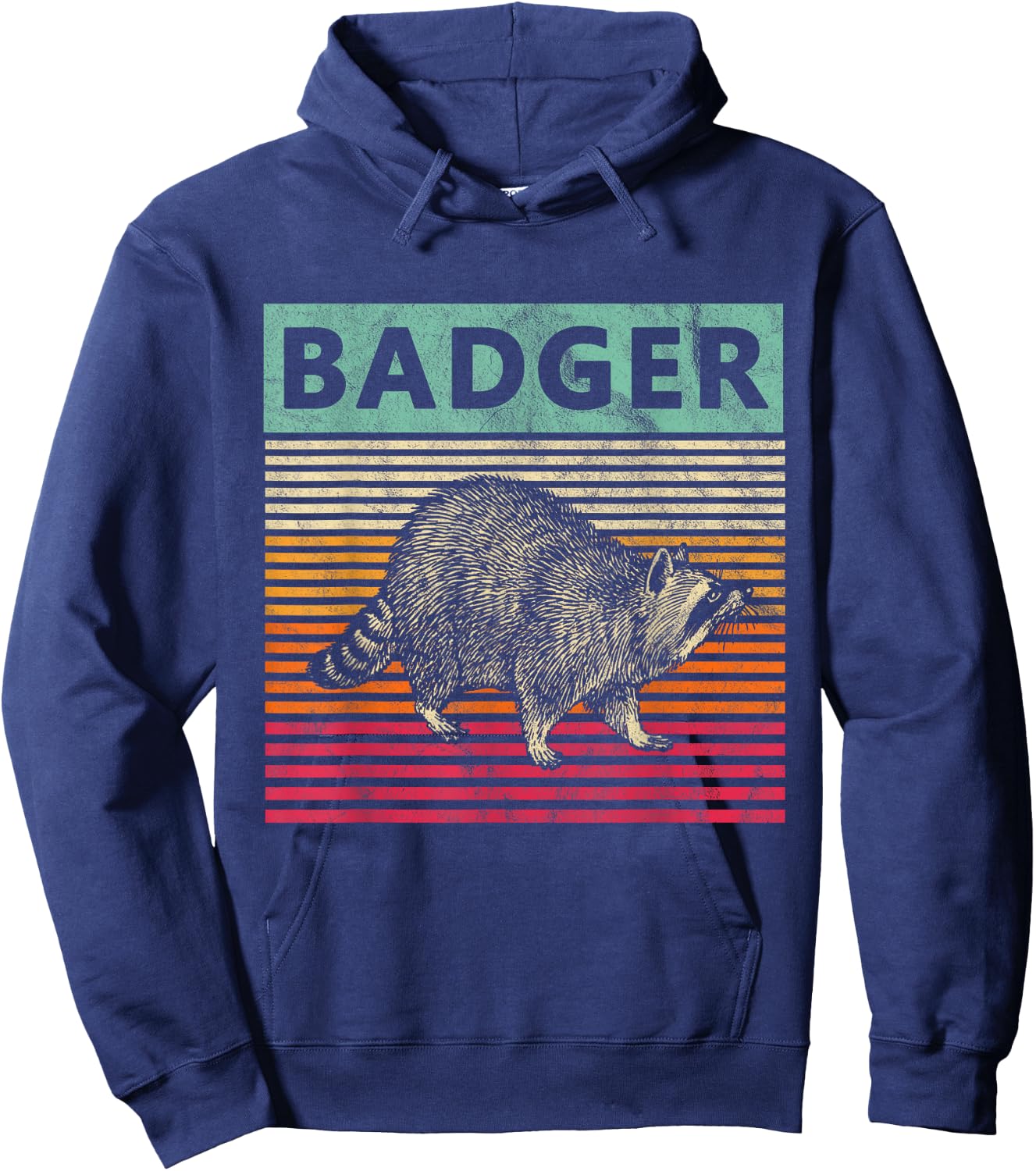 Retro Badger Love Honey Badgers Hoodie - Hoodie | Navy