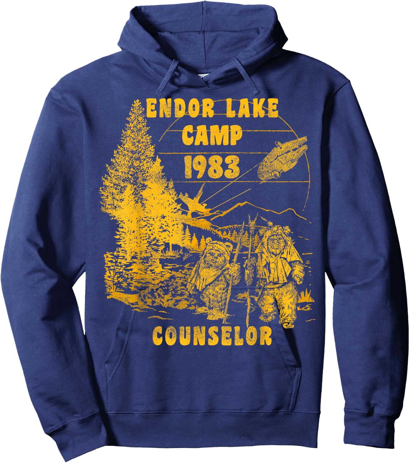Star Wars Endor Lake Camp 1983 Counselor Hoodie - Hoodie | Navy
