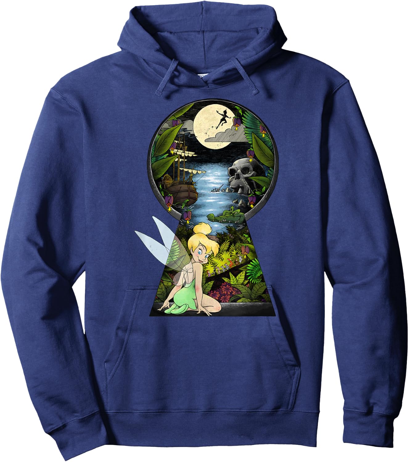 Disney Peter Pan Tinkerbell Keyhole Graphic Hoodie - Hoodie | Navy