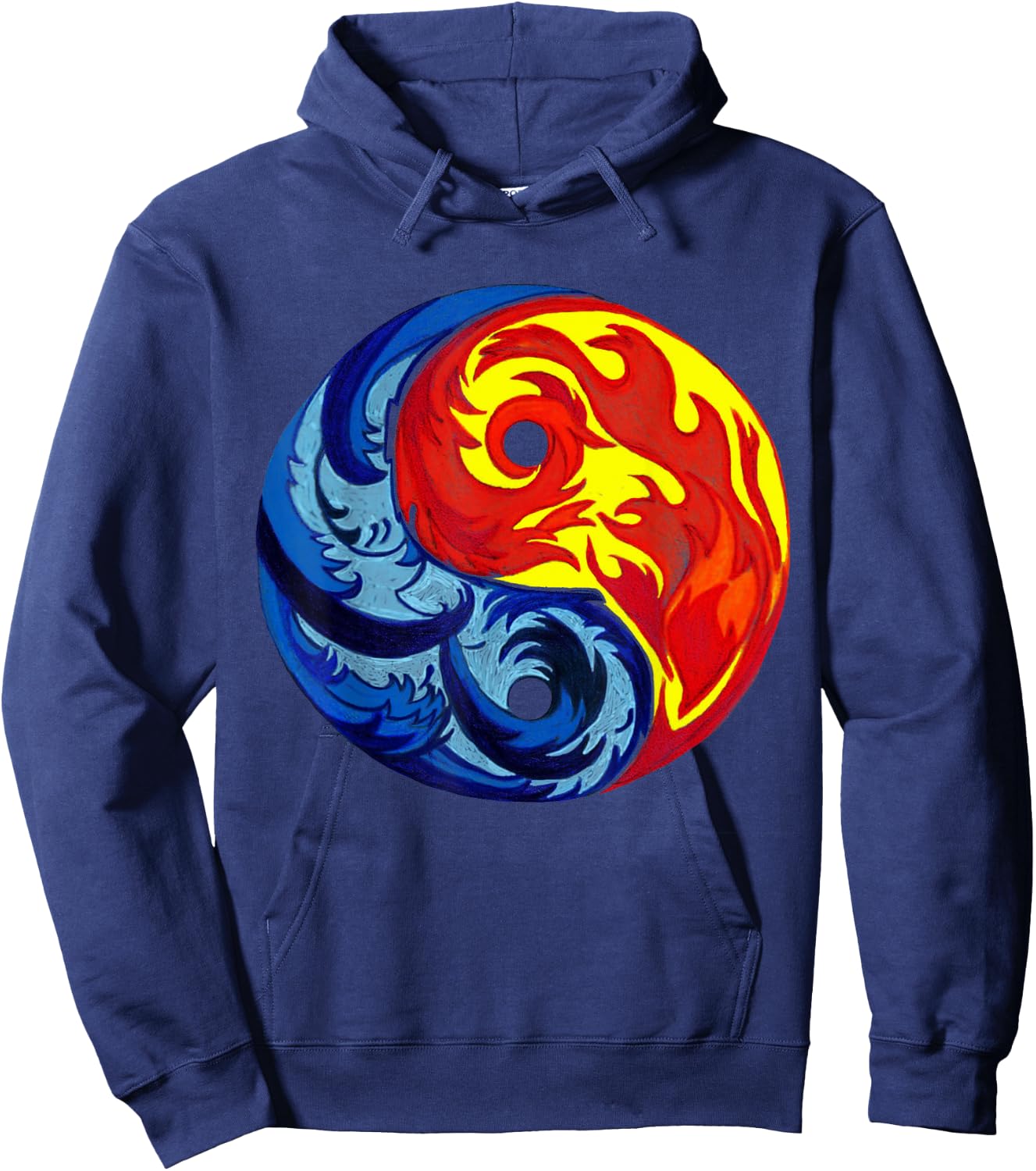 Fire and Ice Yin-Yang Hoodie - Hoodie | Navy