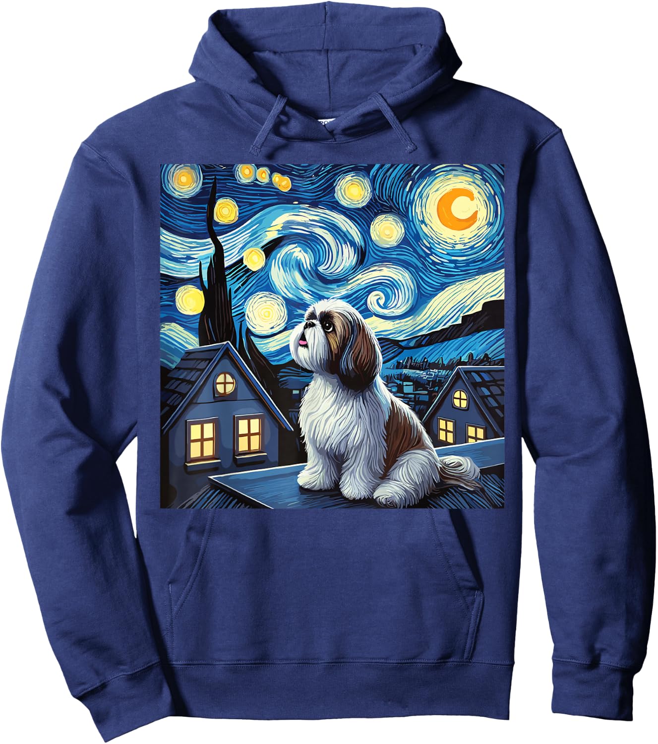 Shih Tzu Starry Night Sky Hoodie - Hoodie | Navy