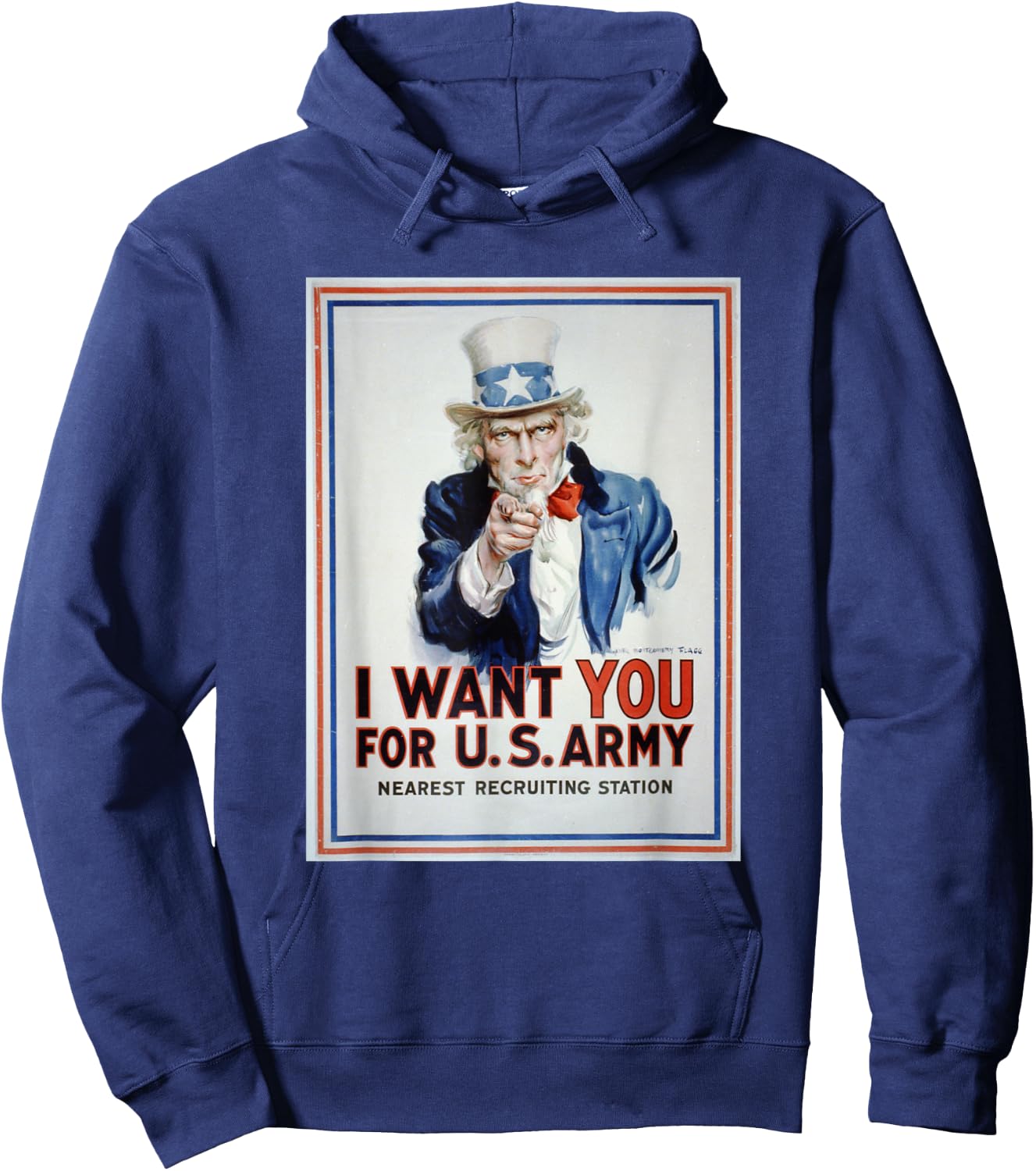 Uncle Sam I Want You For US Army Vintage Poster Hoodie - Hoodie | Navy