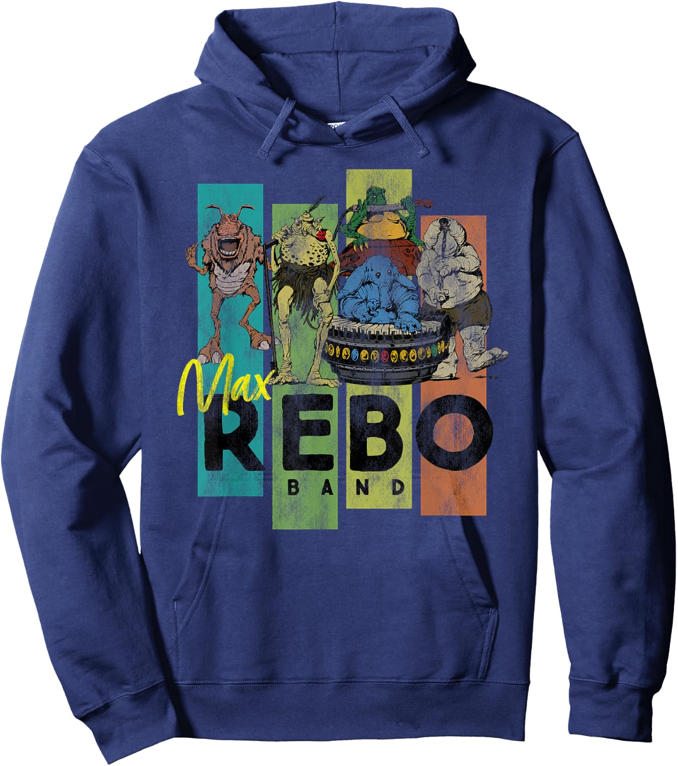 Star Wars Aliens Max Rebo Band Vintage Concert Hoodie - Hoodie | Navy