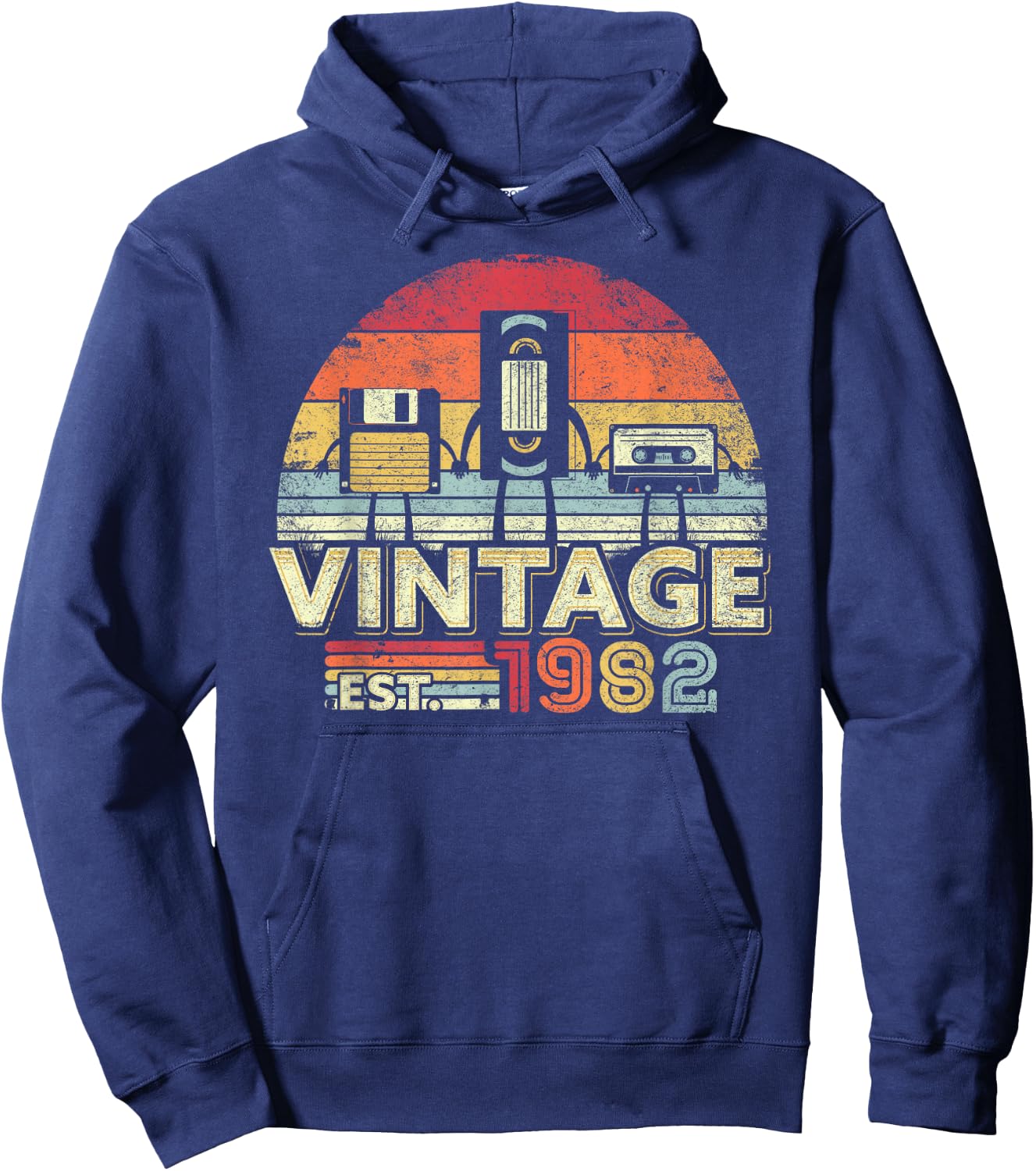 1982 Birthday Vintage Retro Vintage Hoodie - Hoodie | Navy