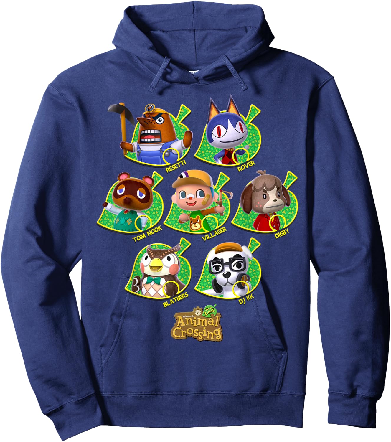 Animal Crossing New Leaf Towns People Graphic Hoodie - Hoodie | Navy