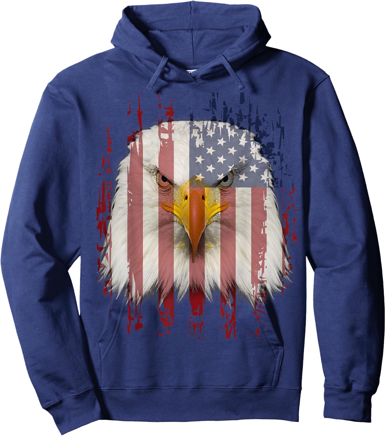 USA Eagle With American Flag Hoodie - Hoodie | Navy