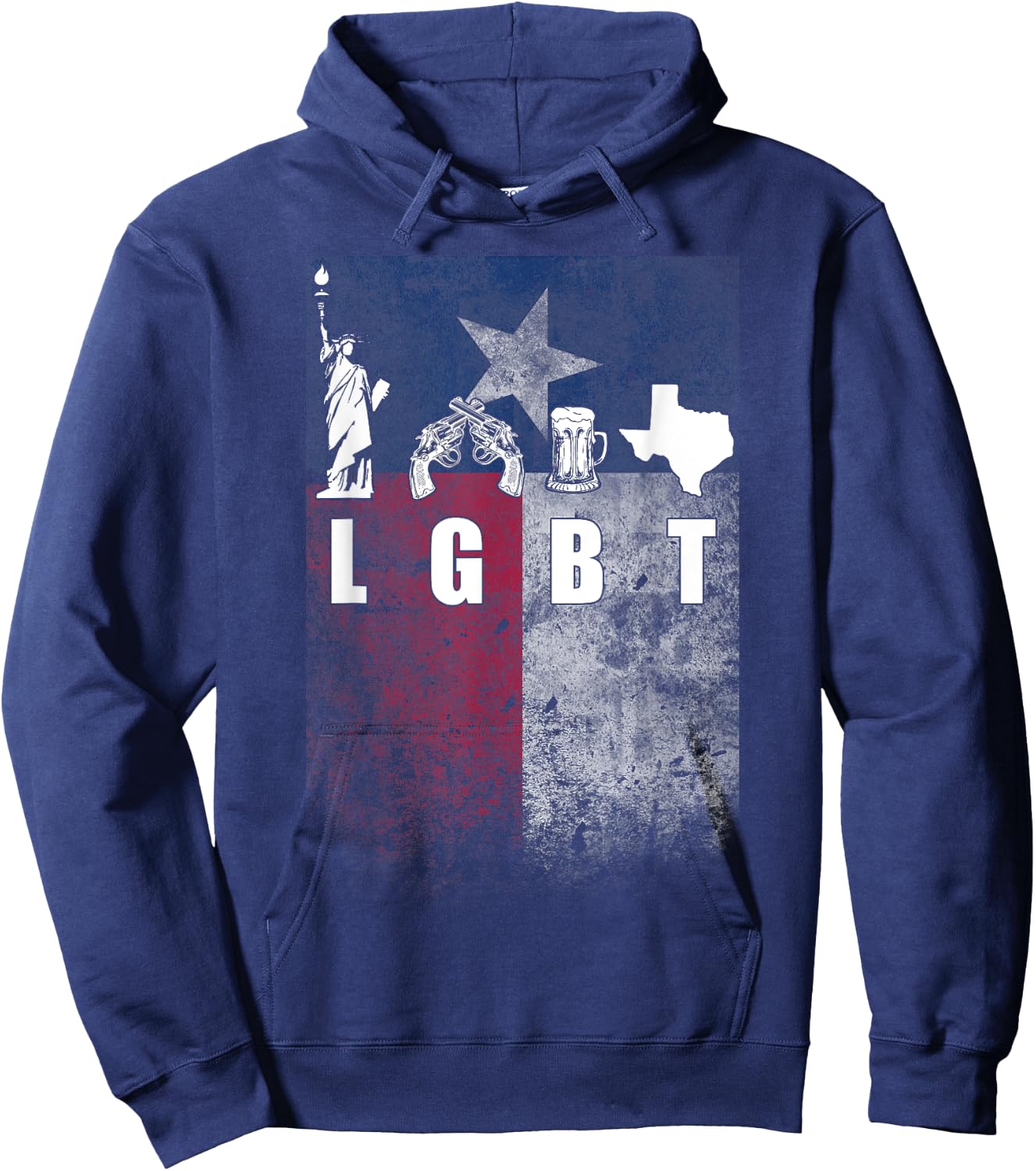 Liberty Guns Beer TEXAS! Hoodie - Hoodie | Navy