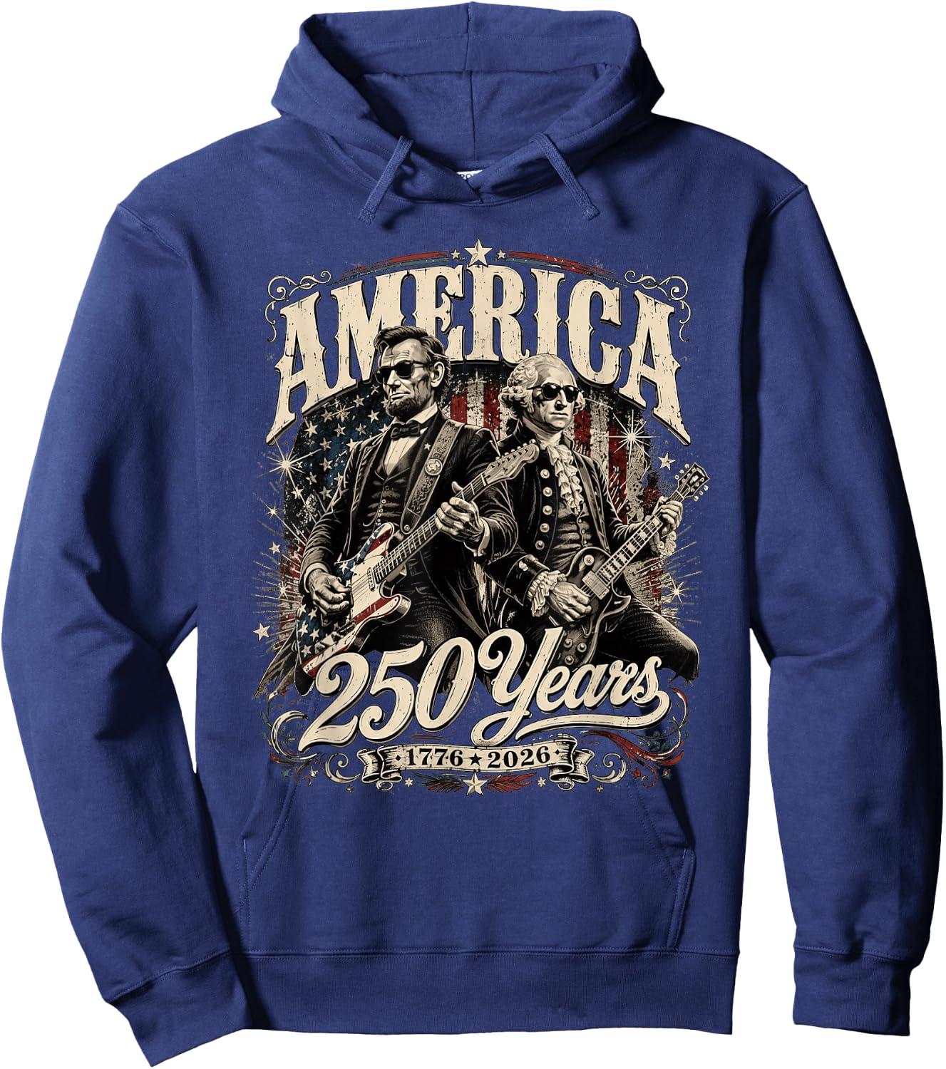 America 250 President Rock 250 Years 1776 2026 Hoodie - Hoodie | Navy