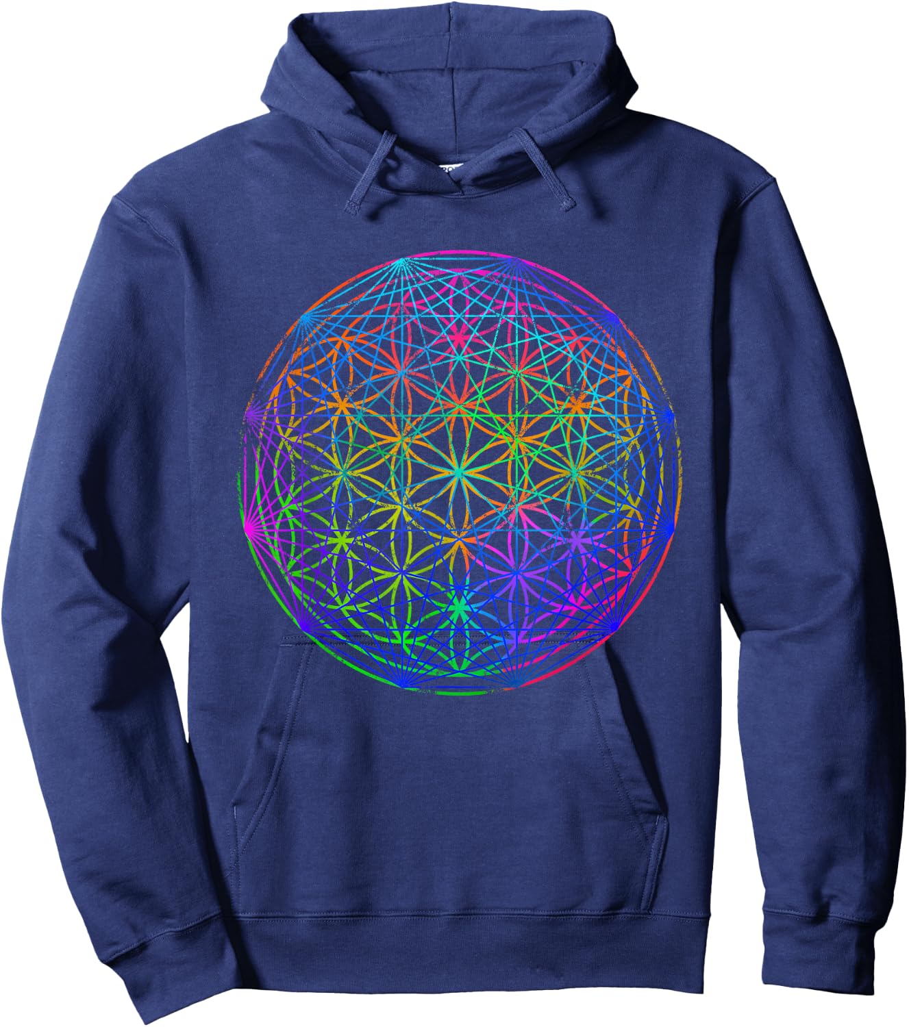 Geometric Chakra - Psychedelic Sacred Geometry Hoodie - Hoodie | Navy