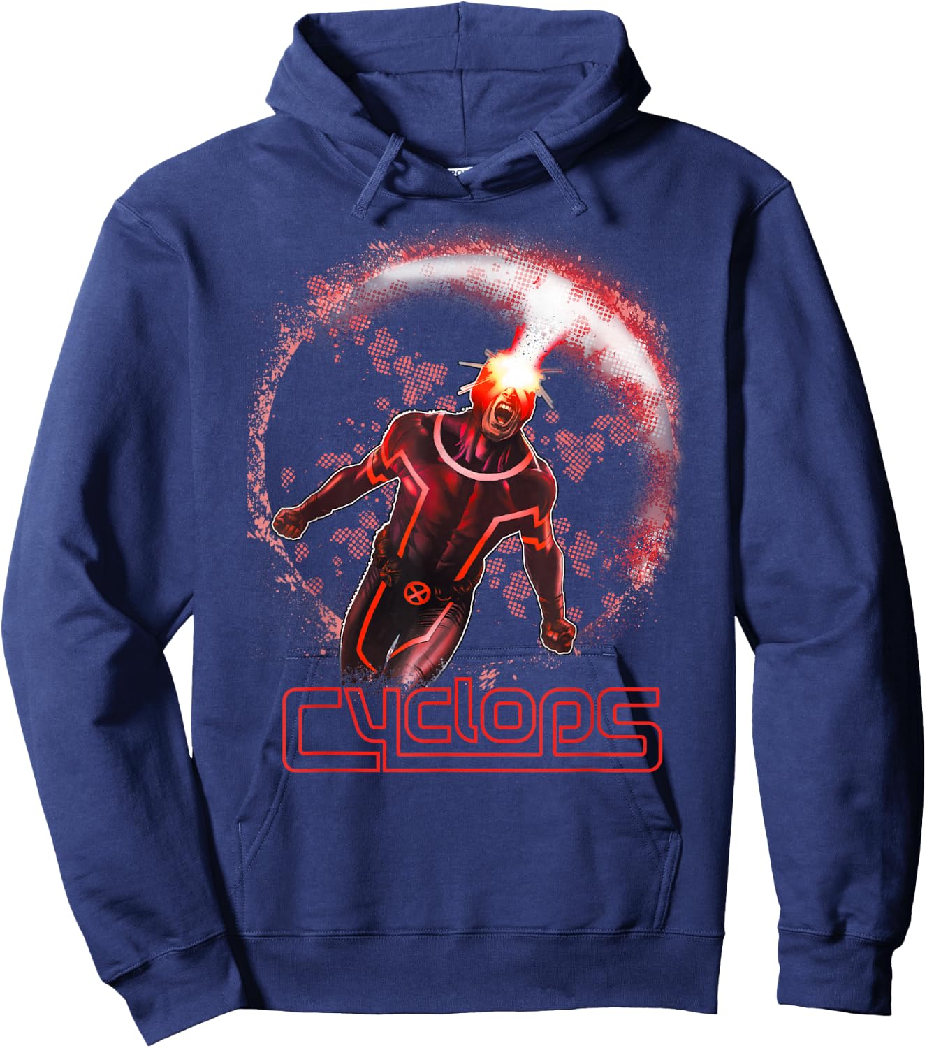 Marvel X-Men Cyclops Optic Blast Circle Graphic Hoodie - Hoodie | Navy