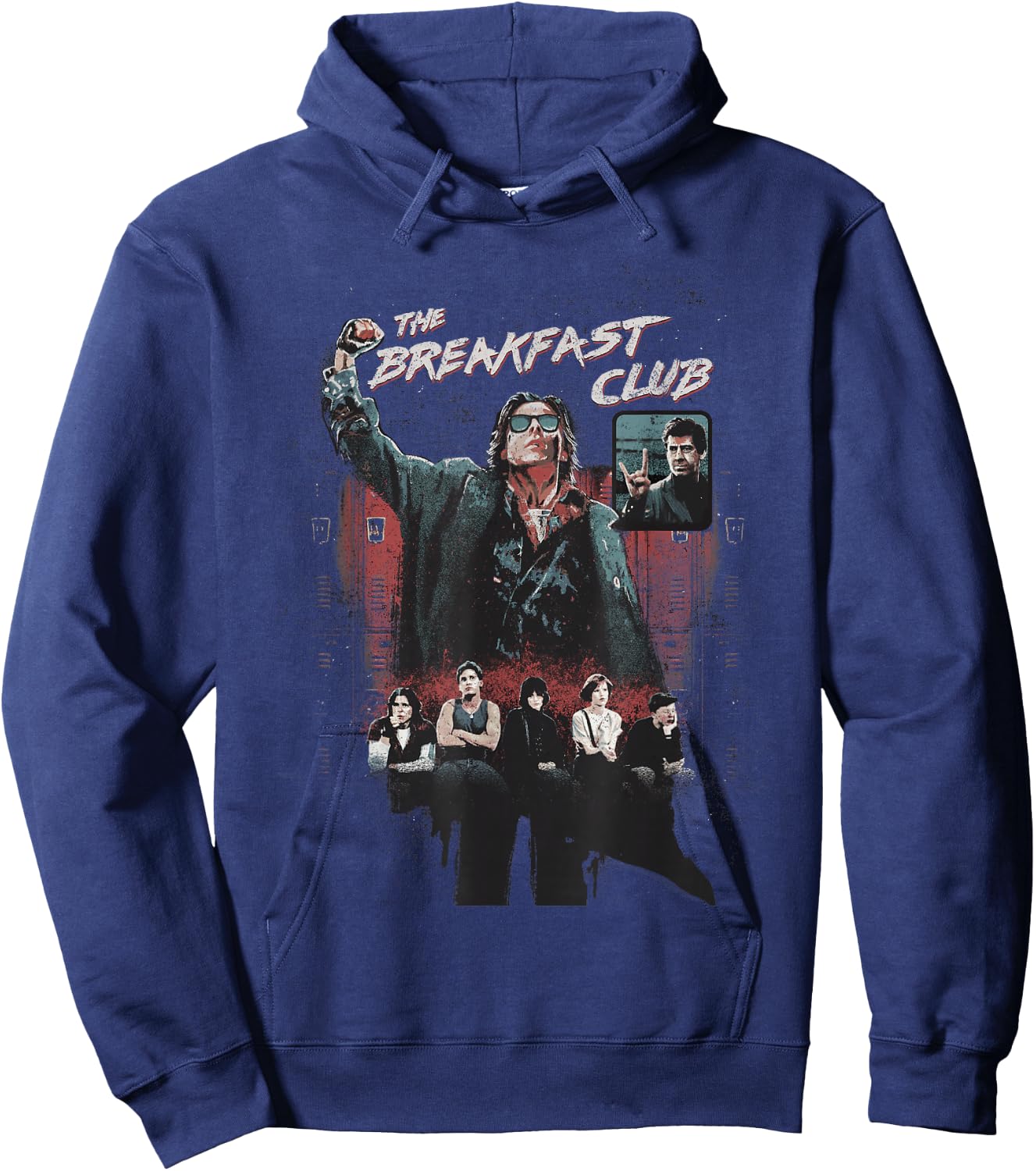 Breakfast Club Vintage Main Cast Logo Graphic Hoodie - Hoodie | Navy