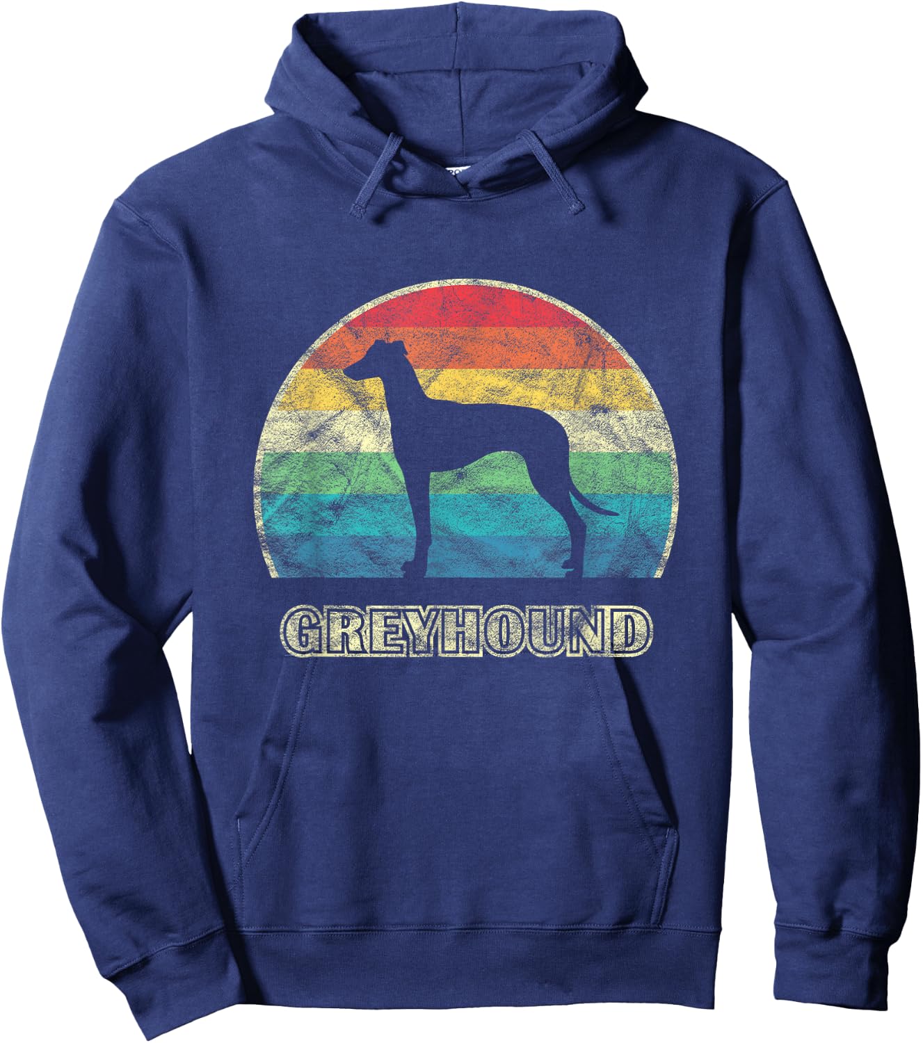 Greyhound Vintage Style Dog Hoodie - Hoodie | Navy