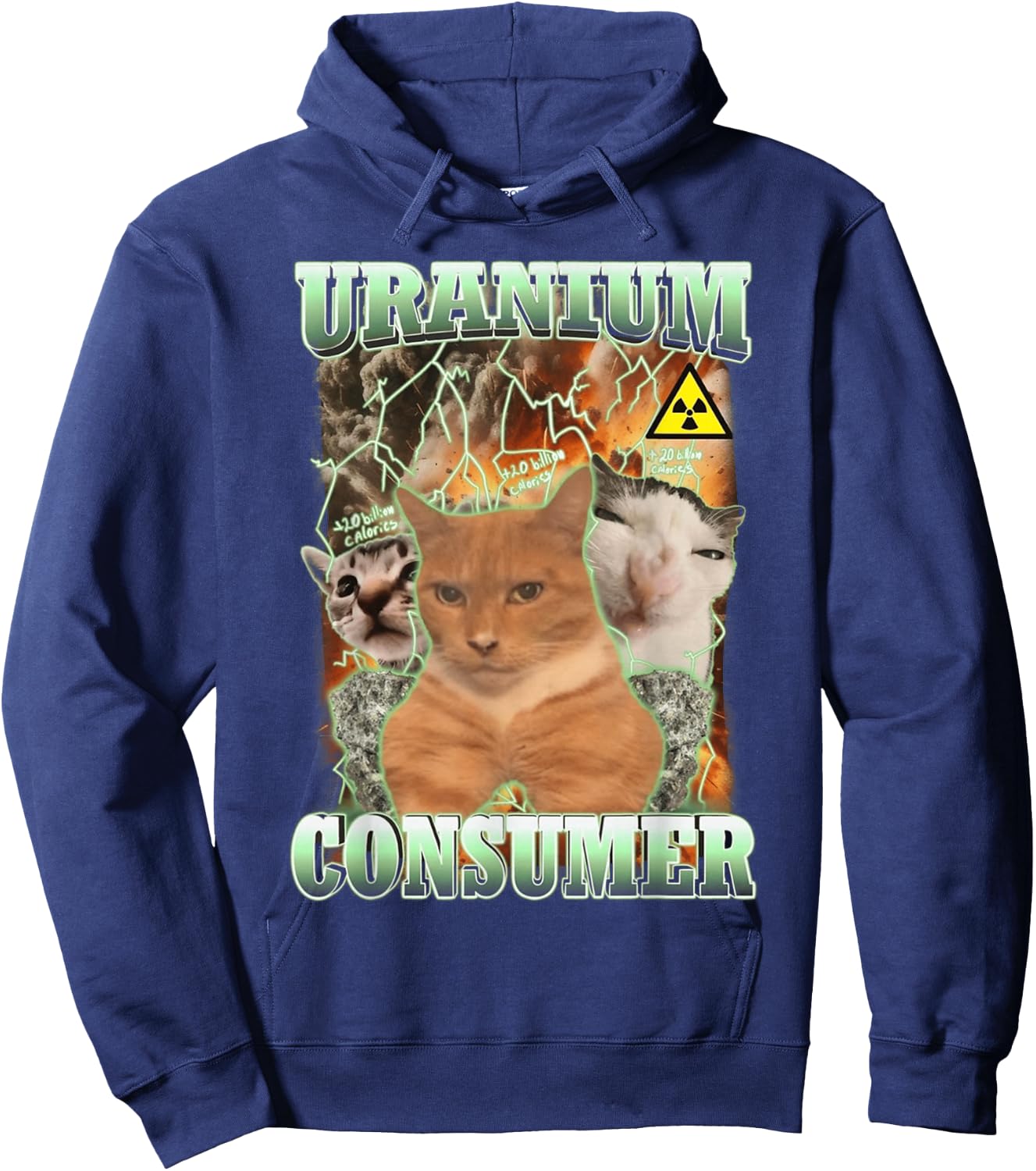 Uranium Consumer Cat Funny Hoodie - Hoodie | Navy