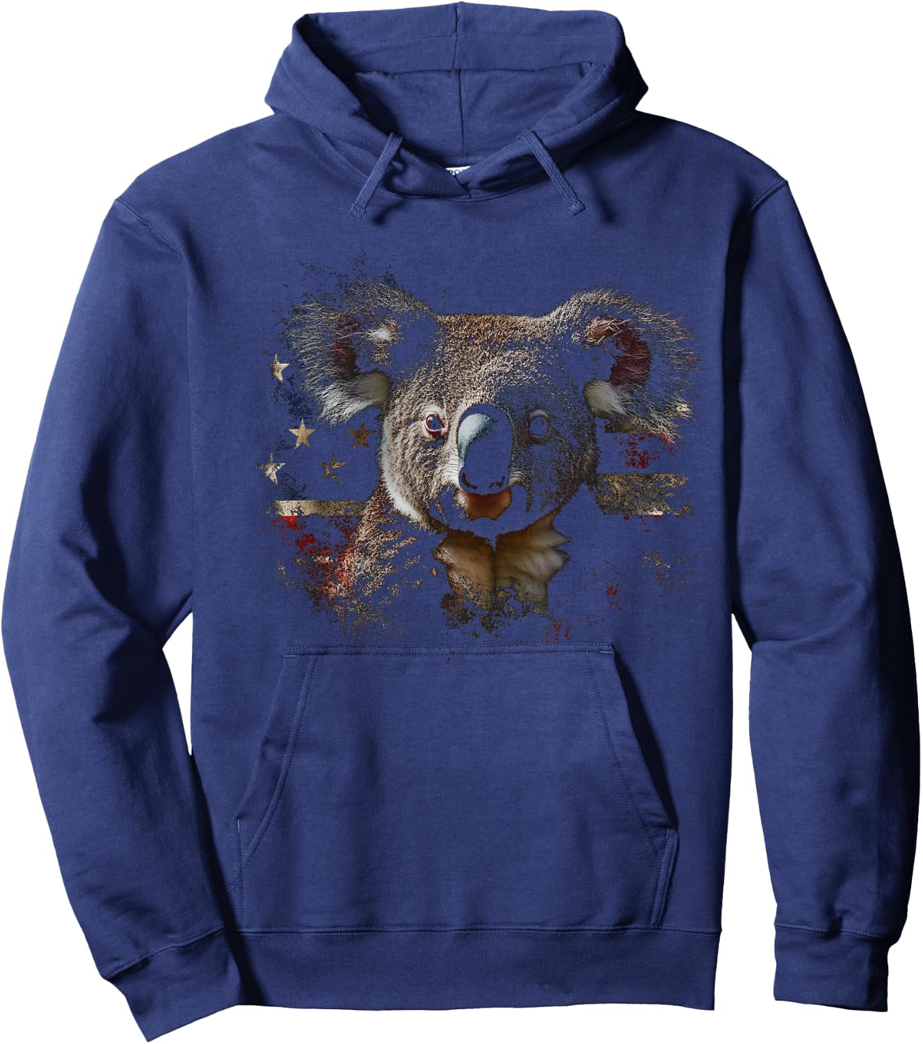 Patriotic Koala American Flag 4th of July Art Hoodie - Hoodie | Navy