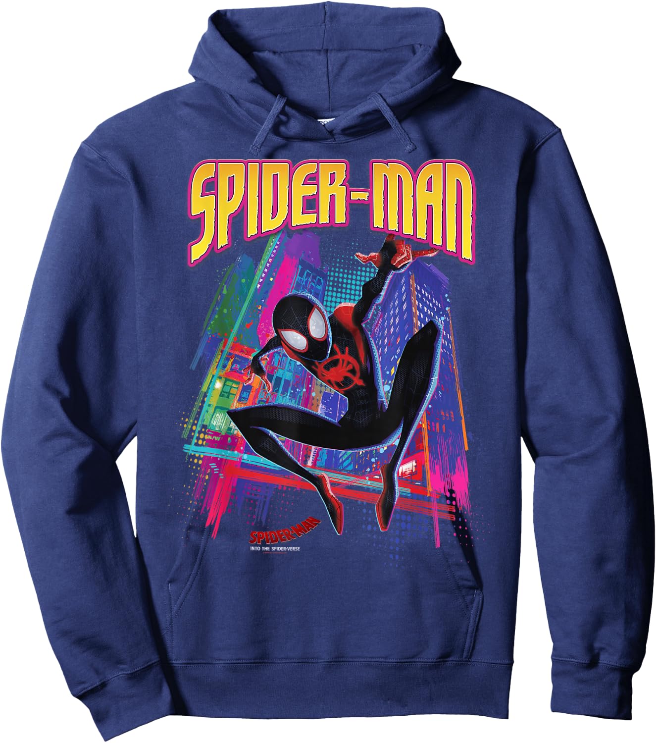 Marvel Into The Spider-Verse Neon Skyline Hoodie - Hoodie | Navy
