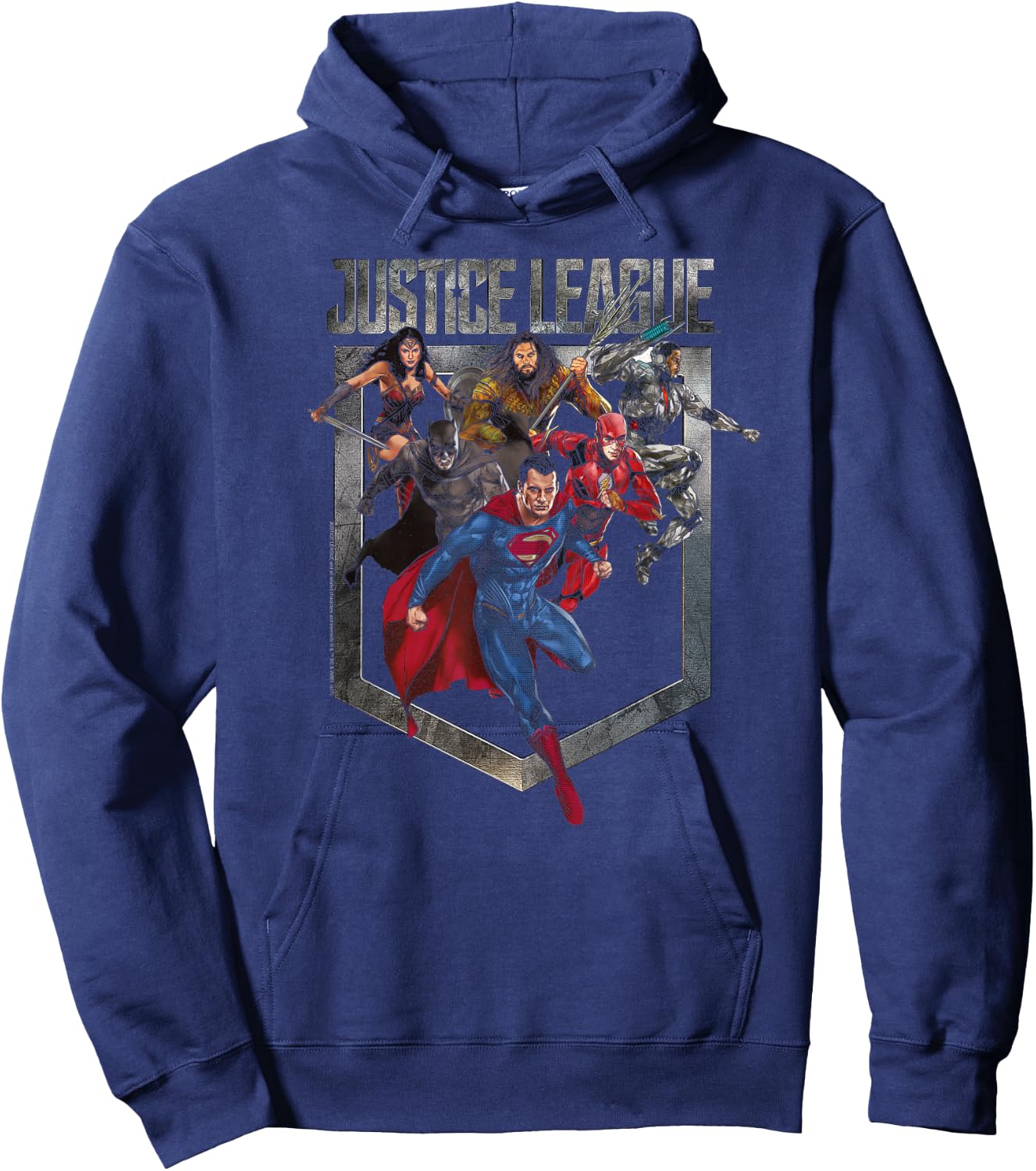 Justice League Movie Charge T Shirt Hoodie - Hoodie | Navy