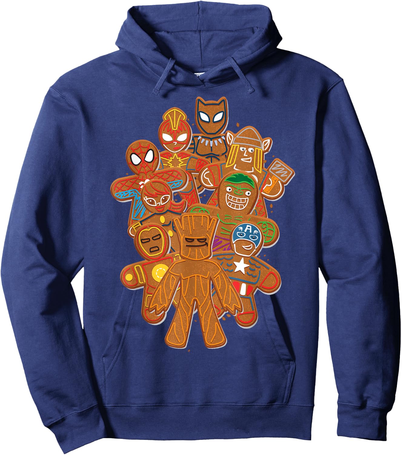 Marvel Avengers Gingerbread Cookie Cluster Hoodie - Hoodie | Navy