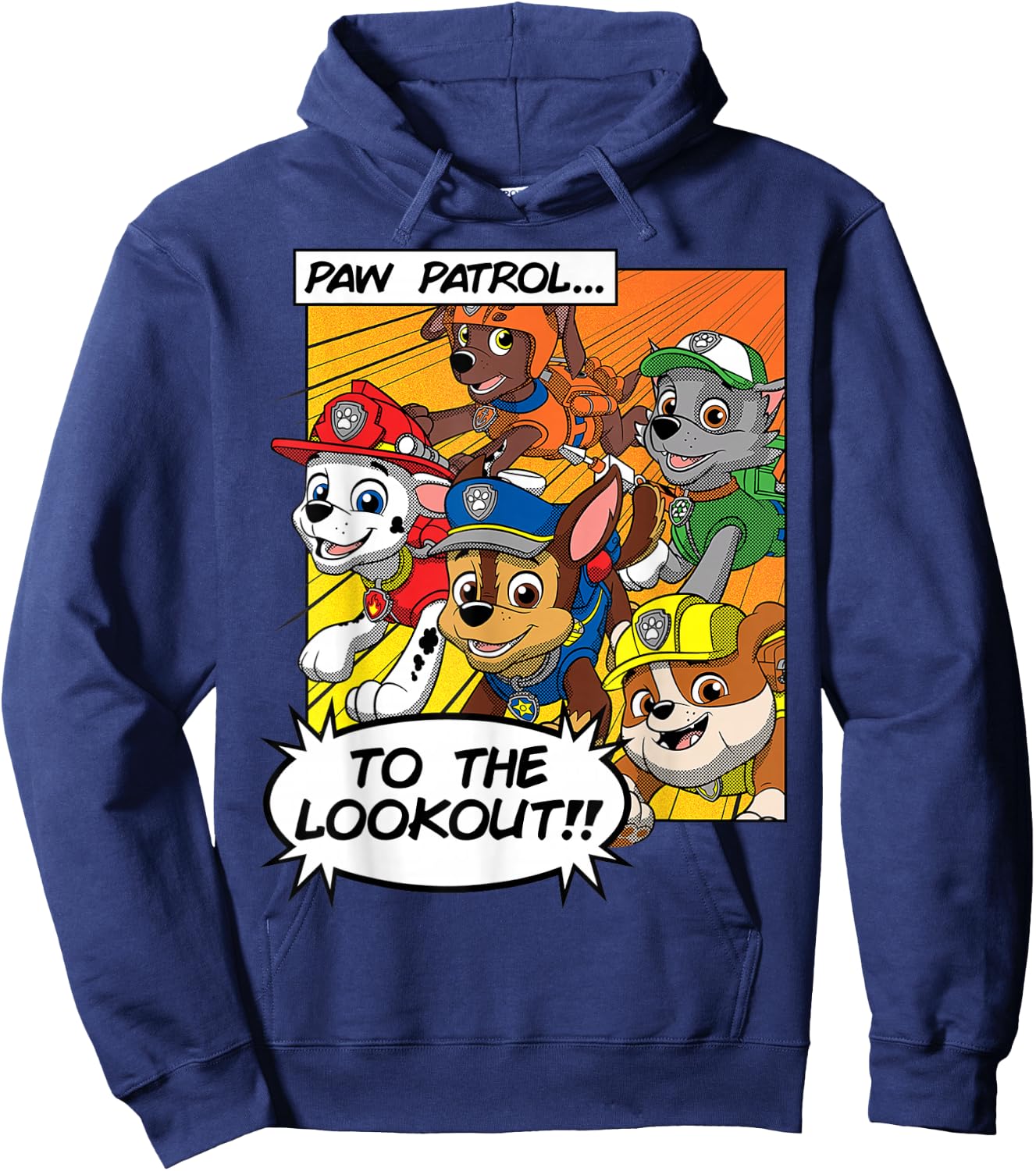 PAW Patrol To The Lookout!! Comic Book Style Hoodie - Hoodie | Navy