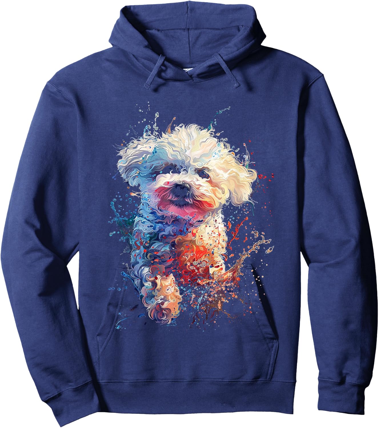 Bichon Frise Splash Hoodie - Hoodie | Navy