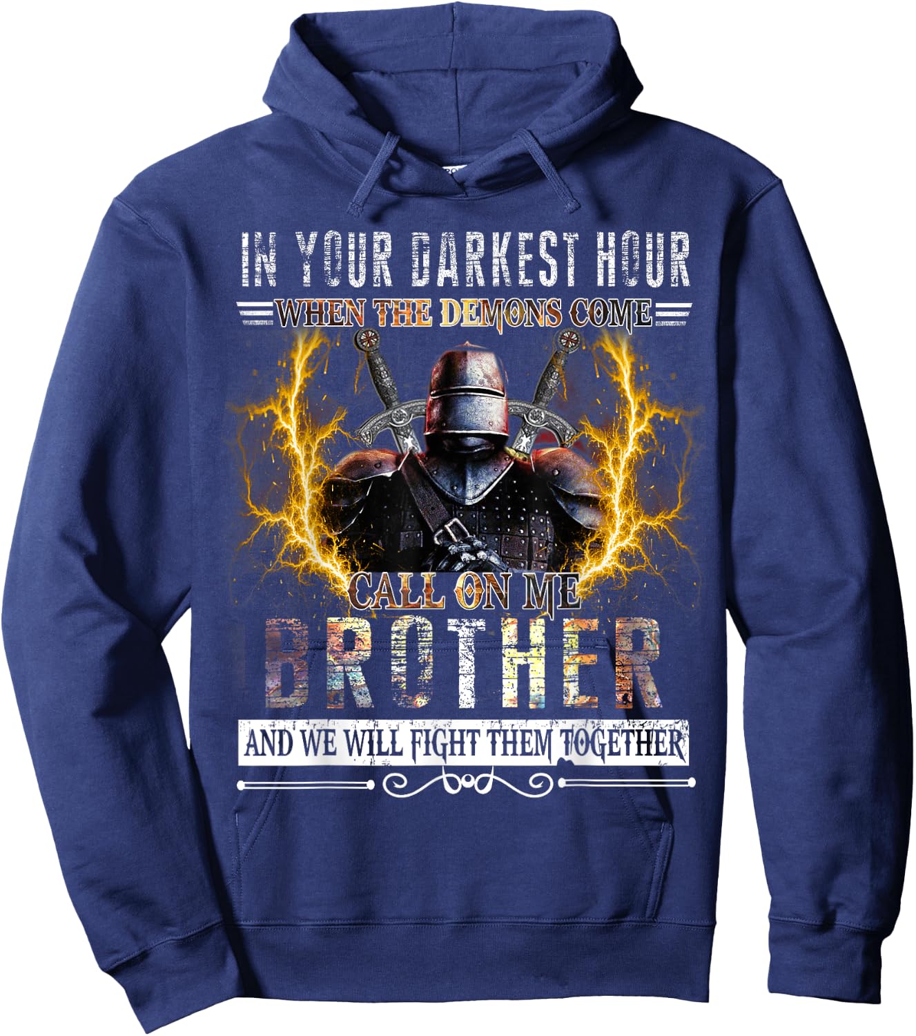 In your darkest hour Knights Templar Brother Hoodie - Hoodie | Navy