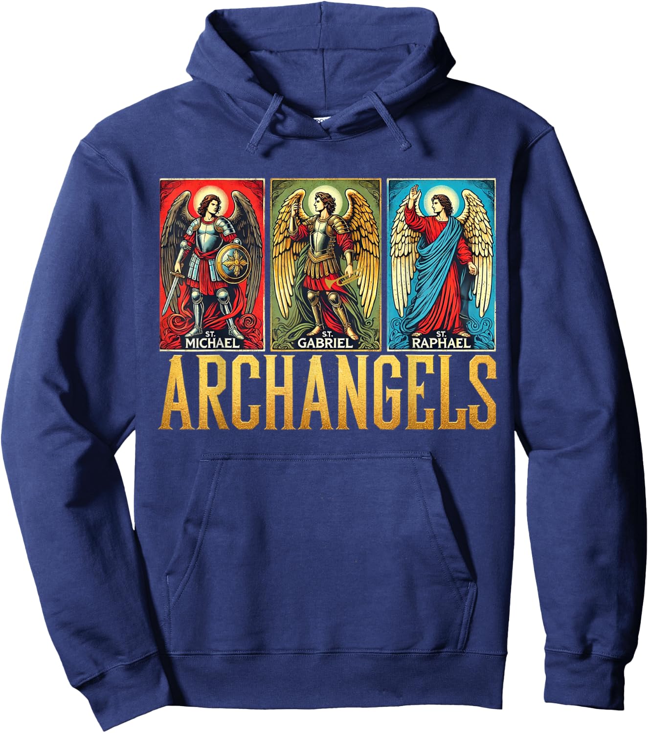 Saint Michael Catholic Archangels Biblical Hoodie - Hoodie | Navy