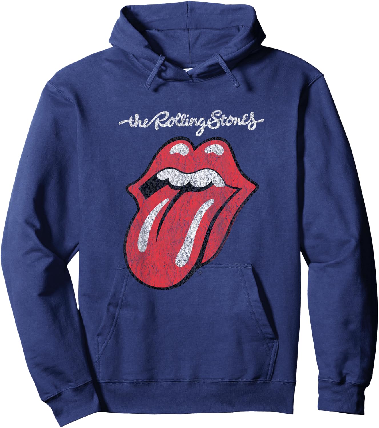 The Rolling Stones Script Tongue Logo Hoodie - Hoodie | Navy