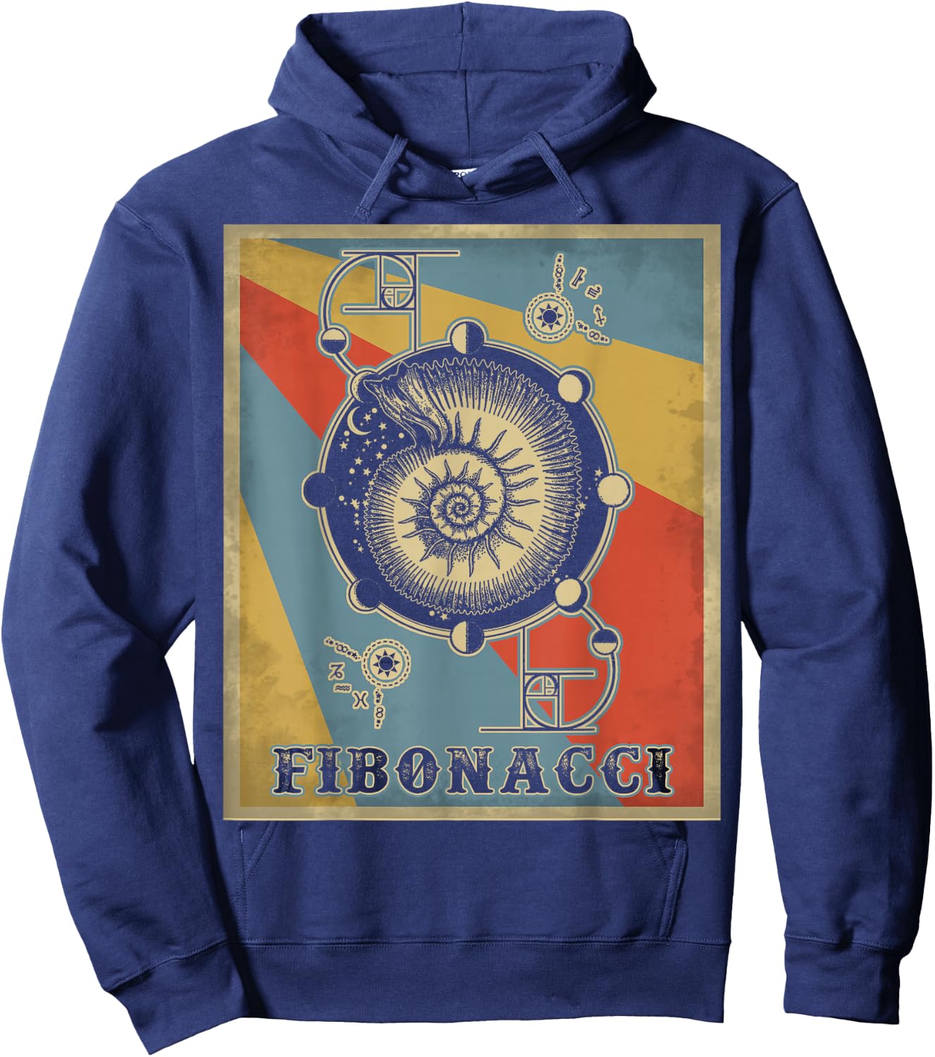 Vintage Fibonacci Golden Ratio Shirt Hoodie - Hoodie | Navy