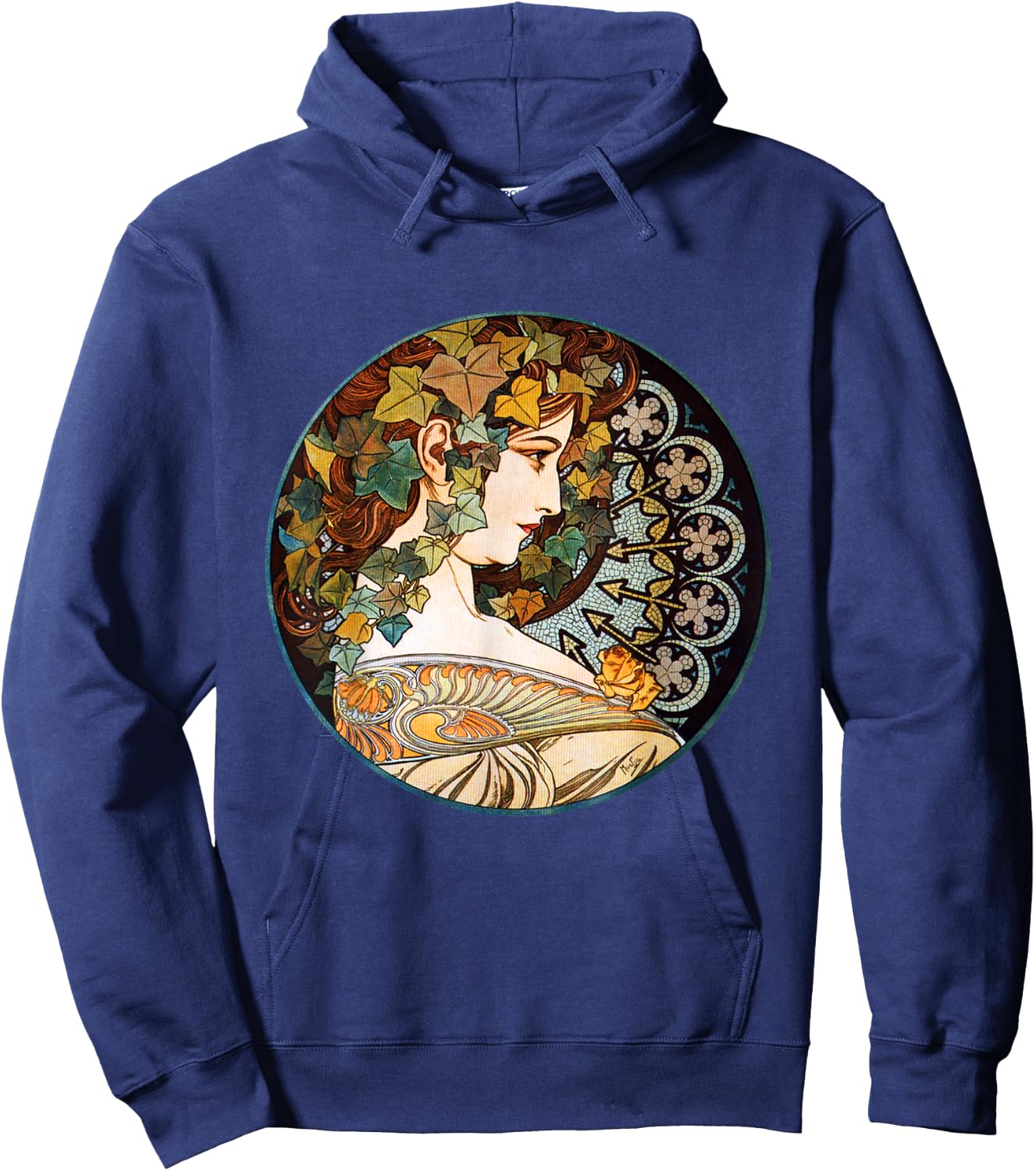 Vintage Green Ivy Goddess Hoodie - Hoodie | Navy