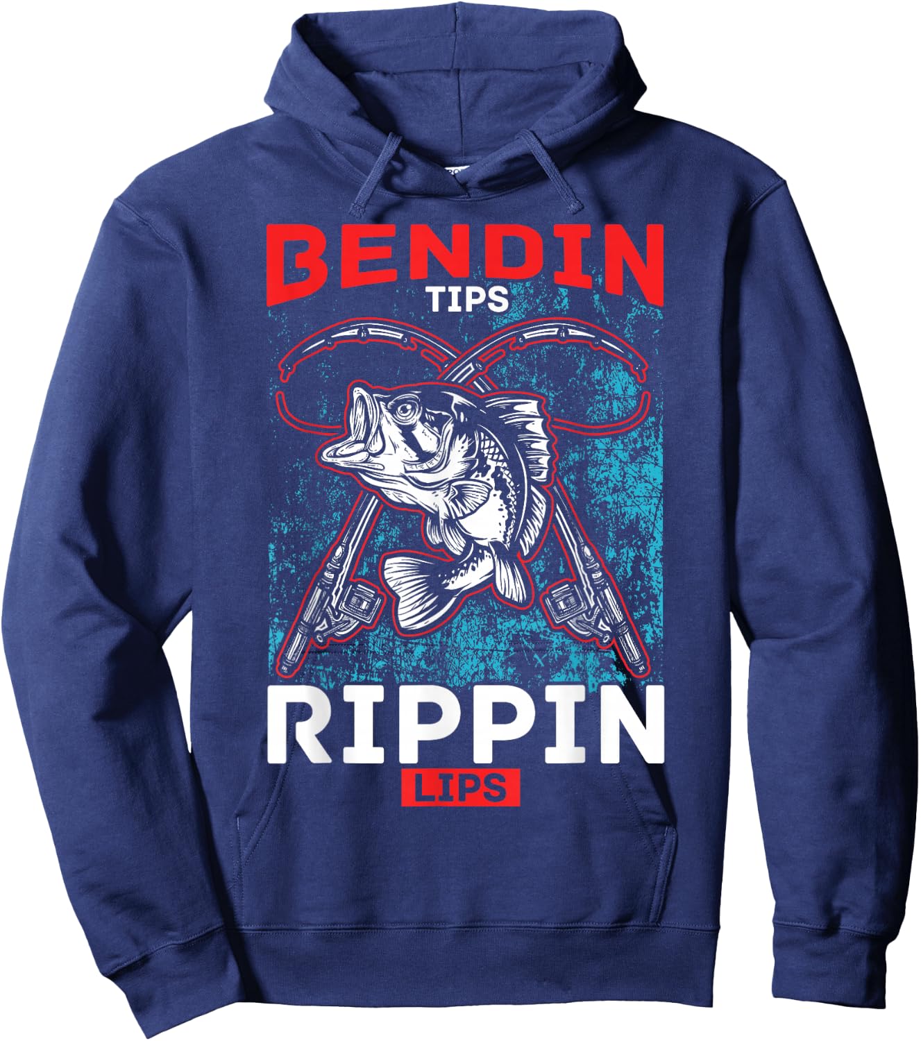Bending Tips Ripping Lips Fishing Humour Gift Hoodie - Hoodie | Navy