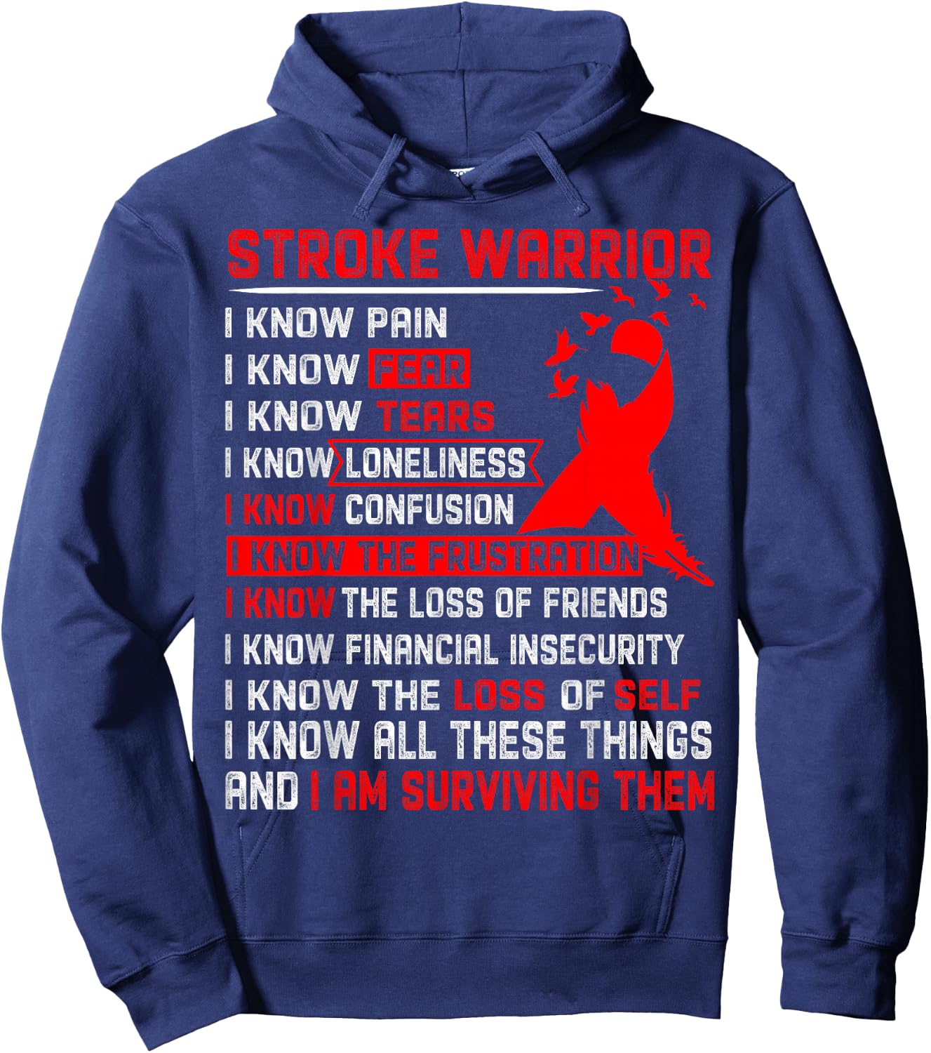 Stroke Warrior Men Hoodie - Hoodie | Navy
