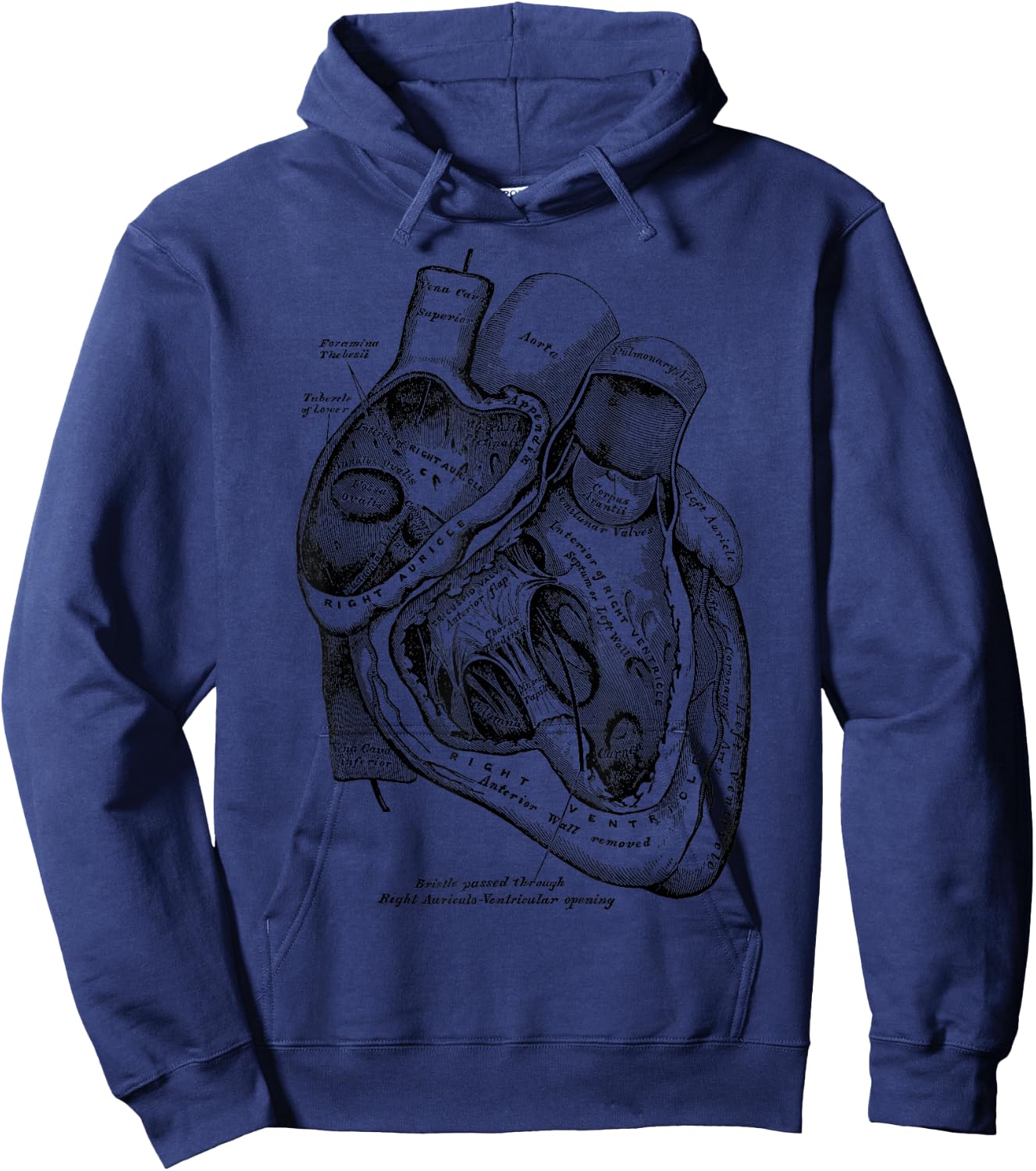 Anatomical Human Heart Medical Anatomy Vintage Hoodie - Hoodie | Navy