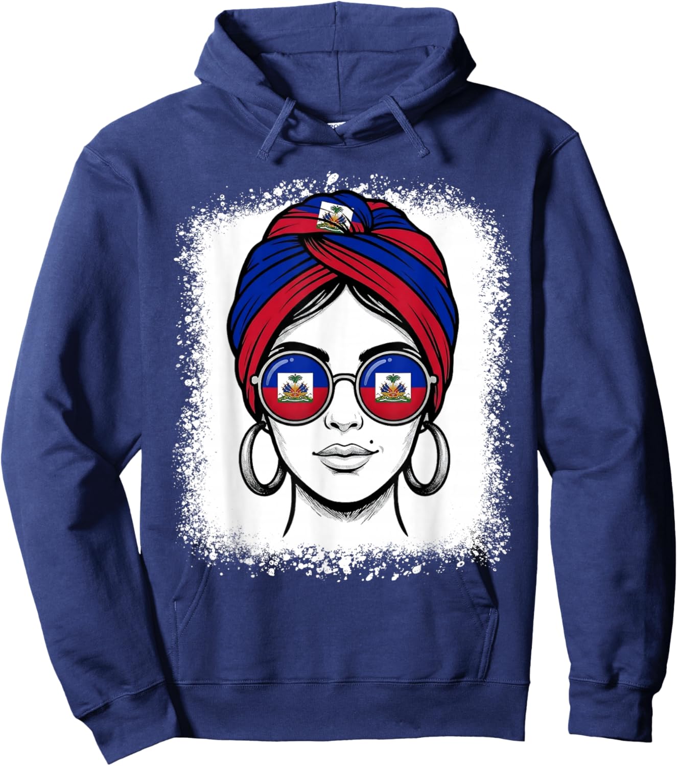 Haitian Flag Turban Woman National Pride Hoodie - Hoodie | Navy