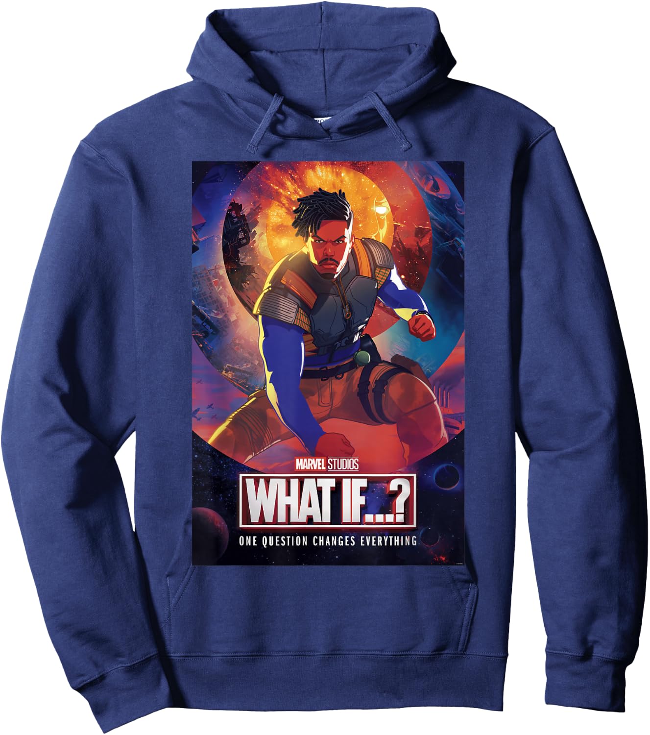 Marvel What IF...? Killmonger Comic Cover Hoodie - Hoodie | Navy