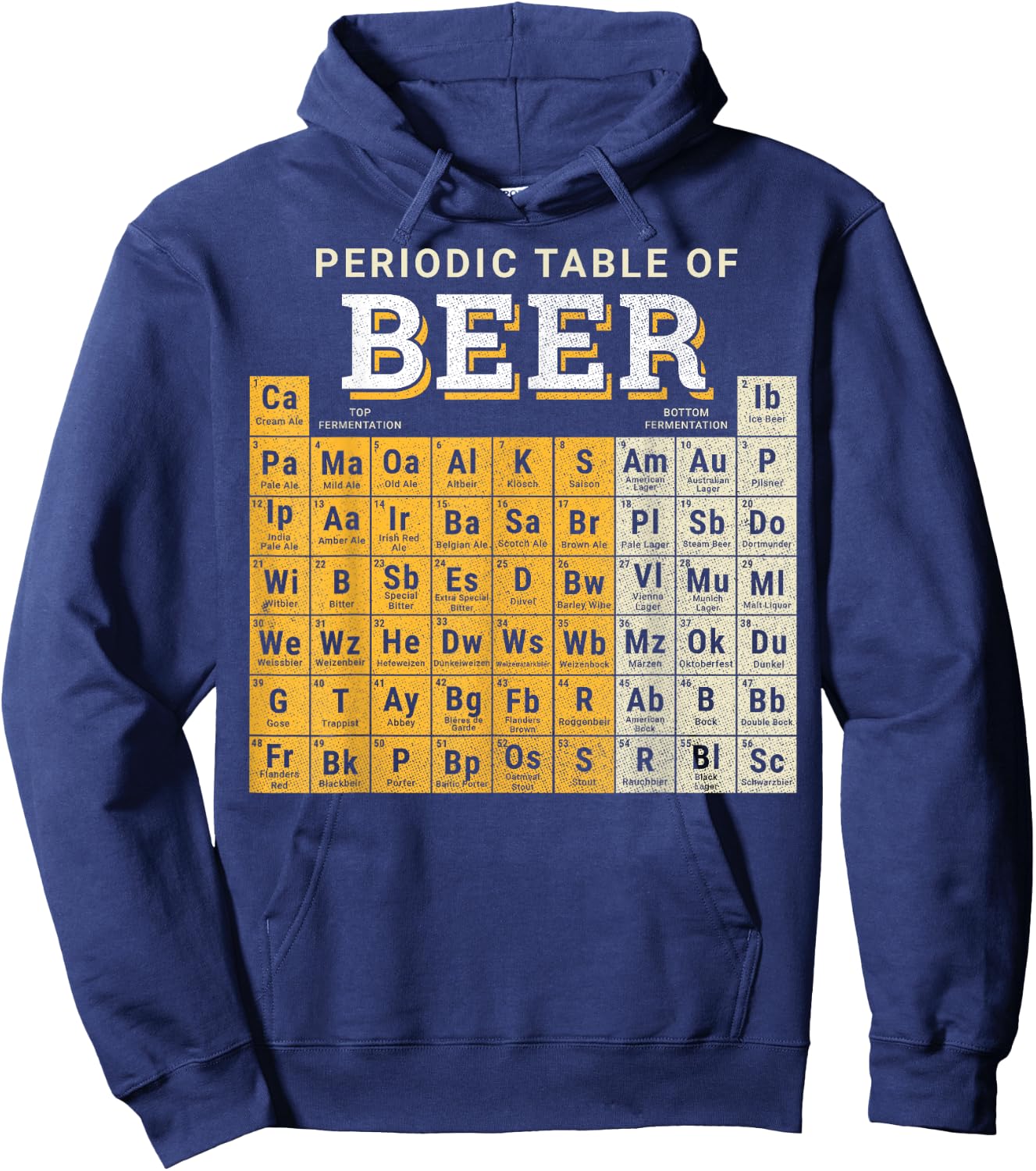 Periodic Table Of Beer Sketch Hoodie - Hoodie | Navy