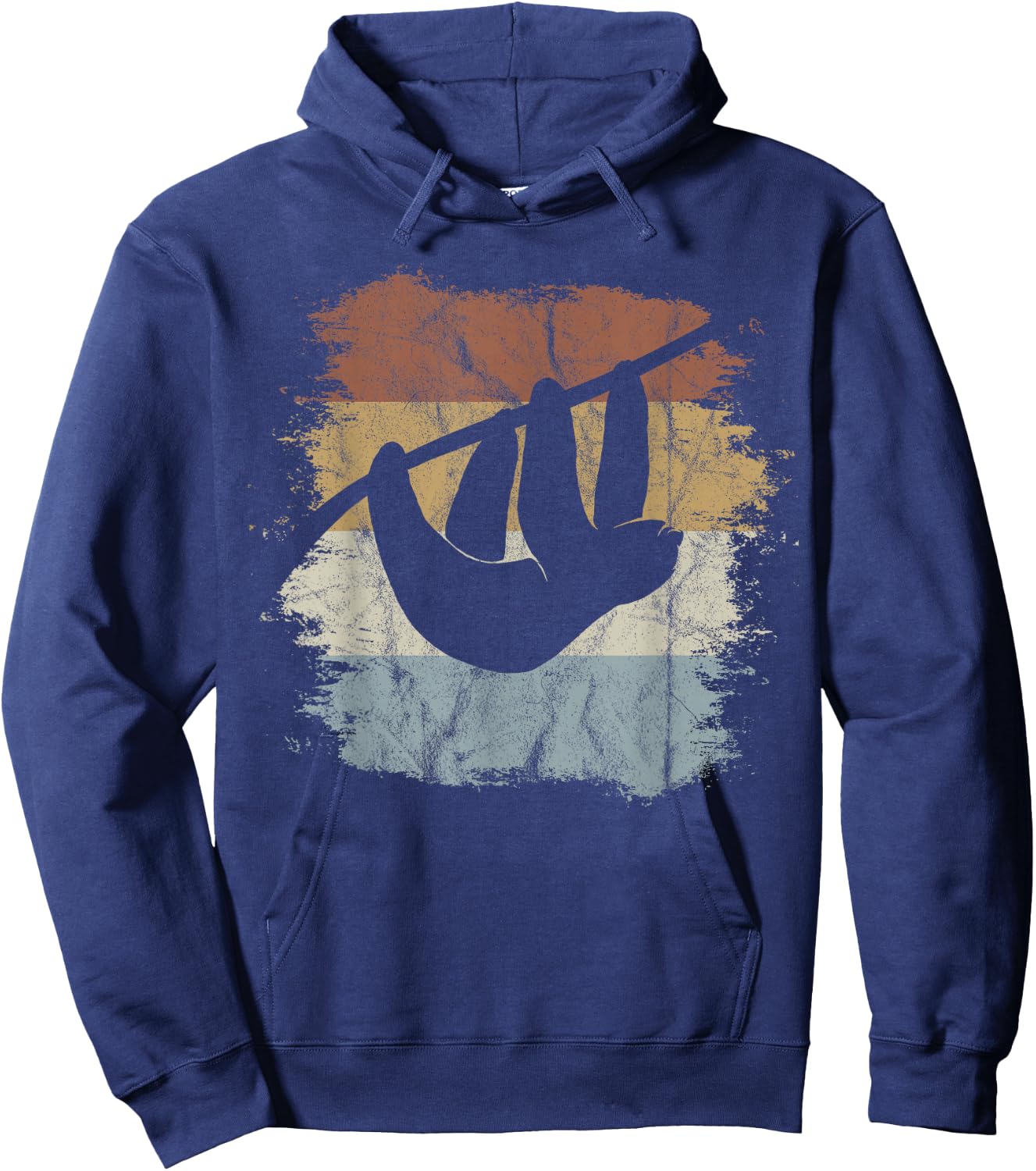 Retro Sloth Silhouette Hoodie - Hoodie | Navy