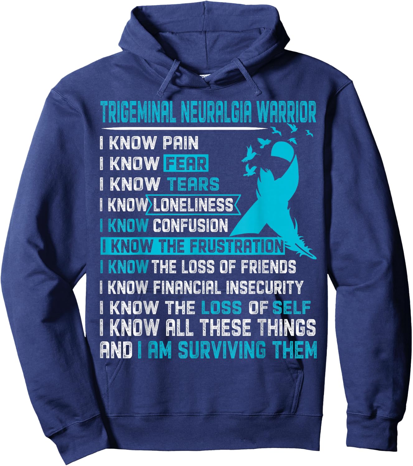 Trigeminal Neuralgia Warrior Men Hoodie - Hoodie | Navy