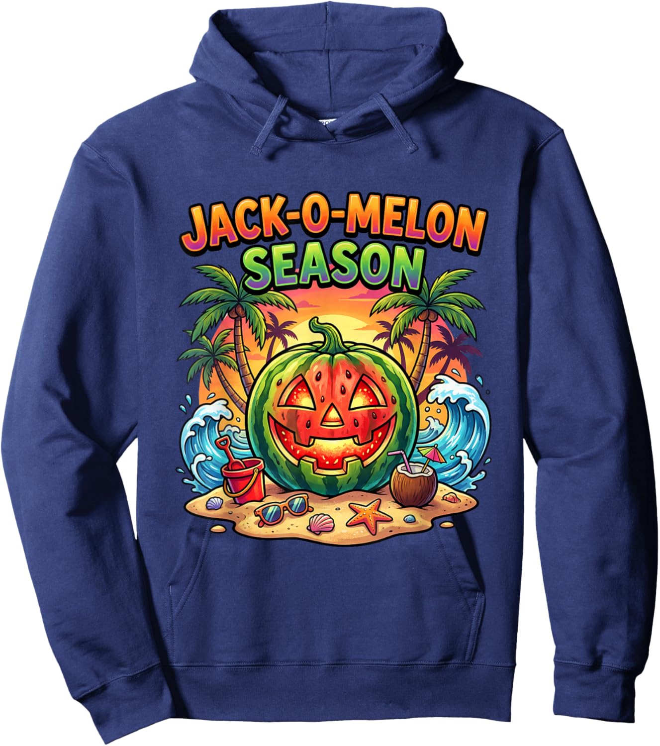 Jack-O Melon Season. Halloween Humor Hoodie - Hoodie | Navy