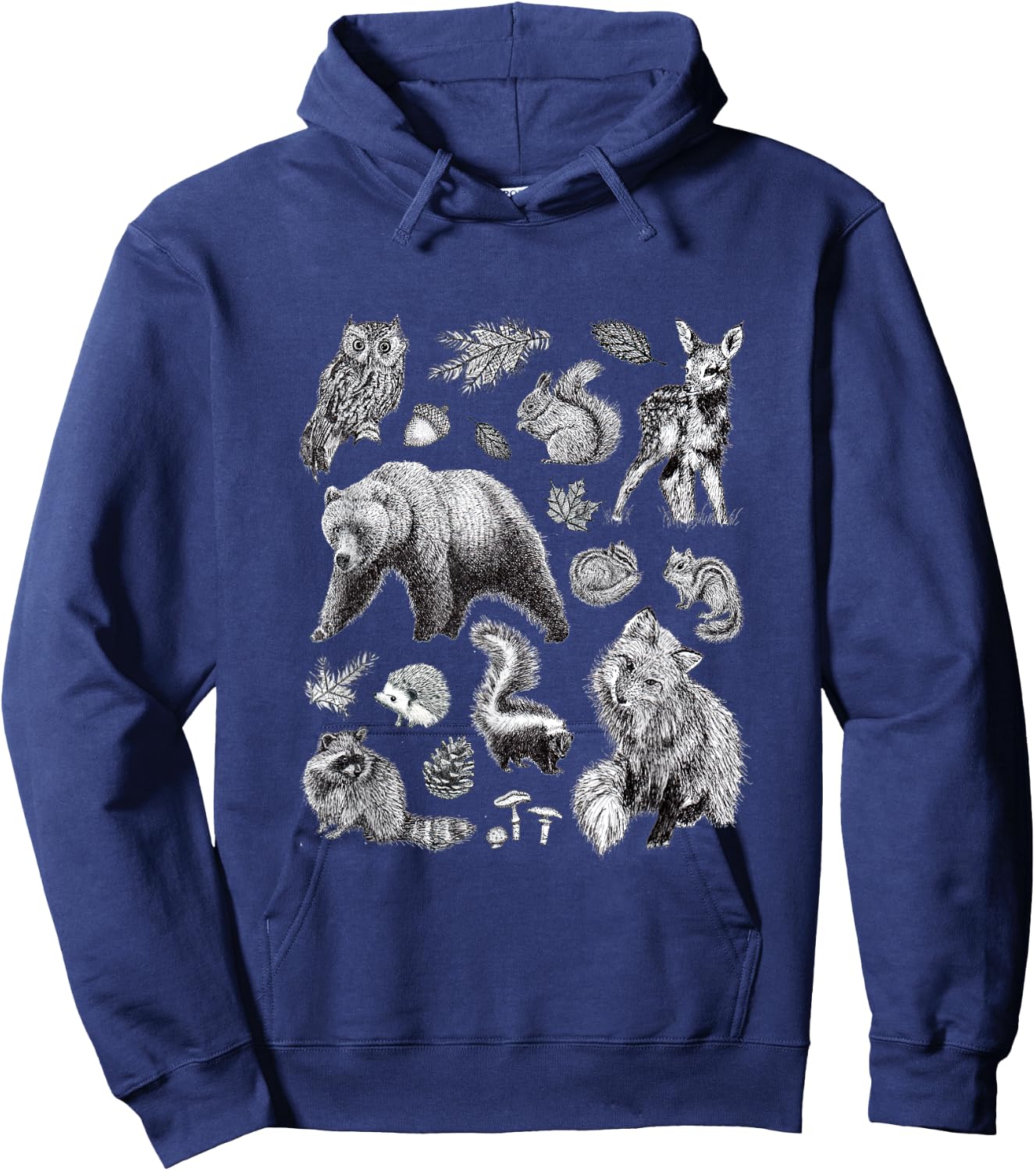 Woodland Animals Forest Men's Women's Kid's Hoodie - Hoodie | Navy