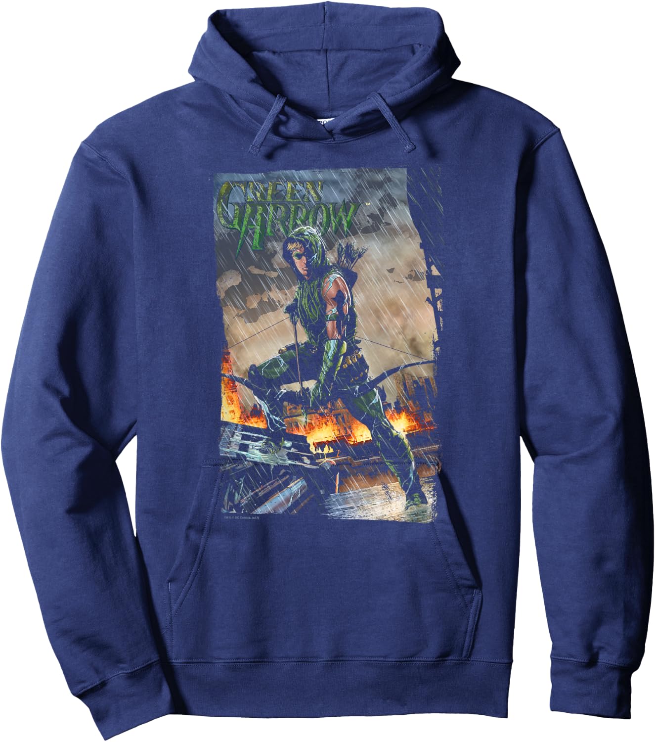 Green Arrow Fire and Rain Hoodie - Hoodie | Navy