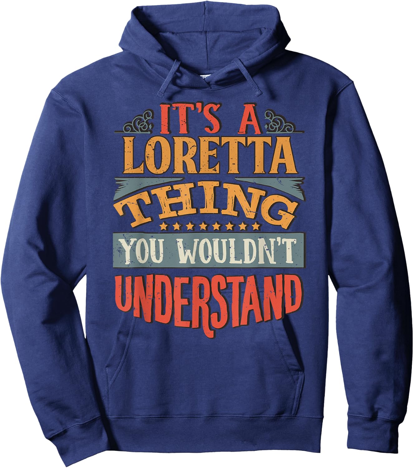 Loretta Name Hoodie - Hoodie | Navy